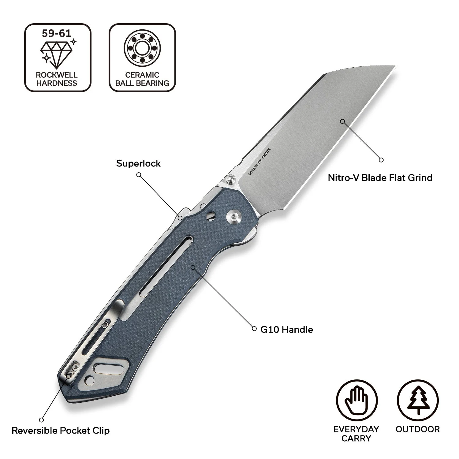 CIVIVI Buster FG Thumb Stud & Superlock Knife G10 Handle (4.2" Nitro-V Blade) C24052-2 - Image 8