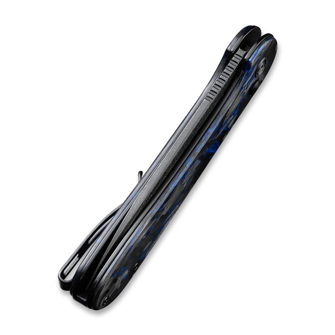 CIVIVI Button Lock Elementum Pocket Knife Carbon Fiber Handle (3.47" Damascus Blade) C2103DS-1 - Image 7