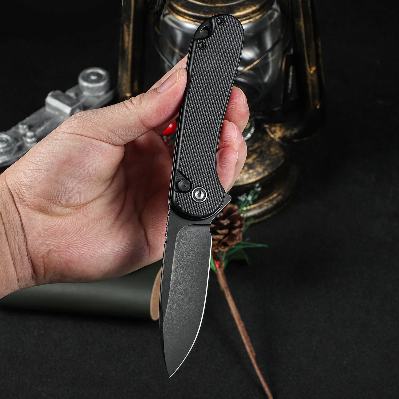CIVIVI Button Lock Elementum II Flipper Knife G10 Handle (2.96" Nitro-V Blade) C18062P-1 - Image 5