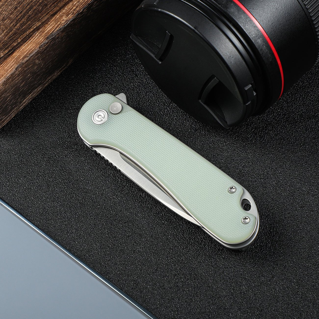 CIVIVI Button Lock Elementum II Flipper Knife G10 Handle (2.96" Nitro-V Blade) C18062P-2 - Image 6