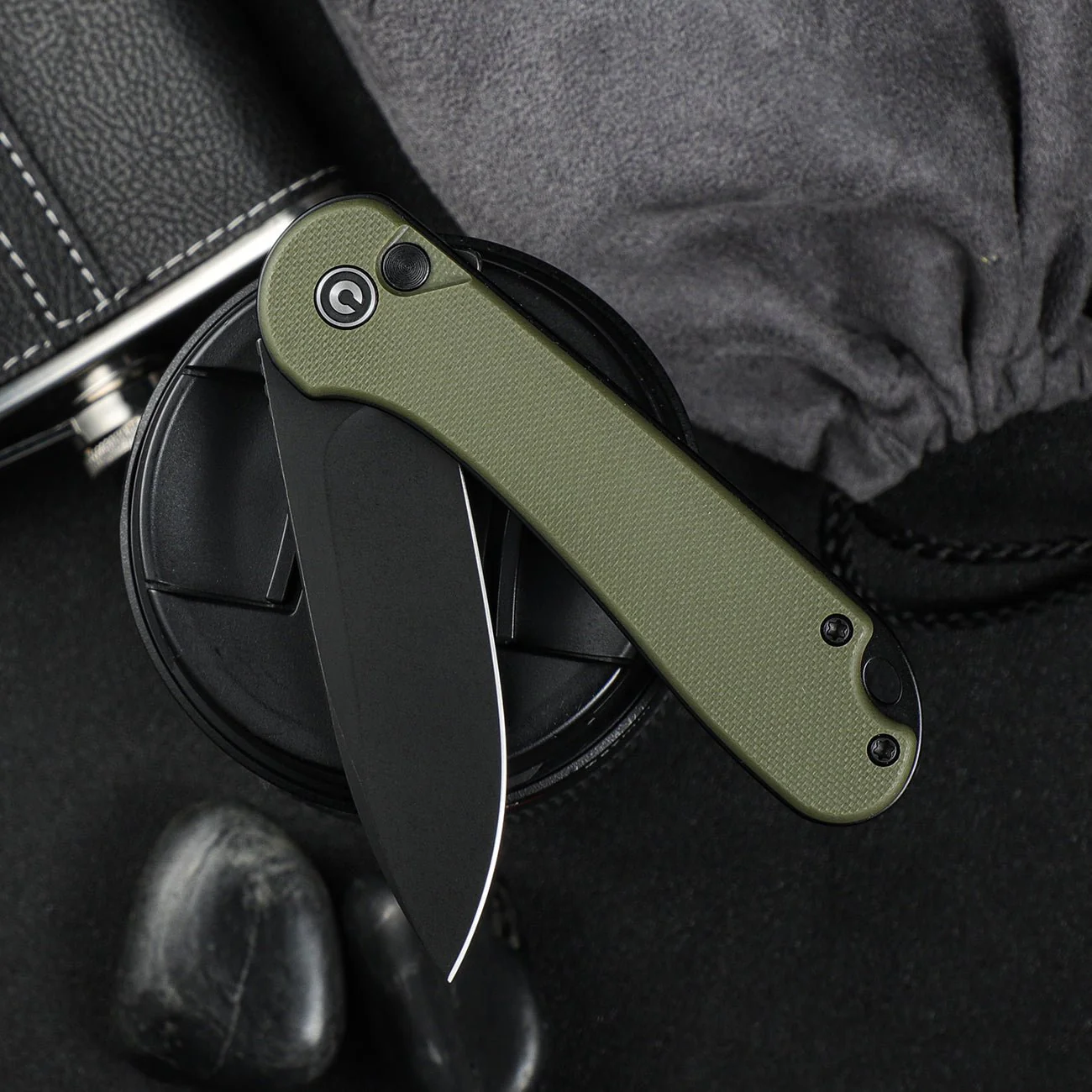 CIVIVI Button Lock Elementum II Flipper Knife G10 Handle (2.96" Nitro-V Blade) C18062P-3 - Image 3