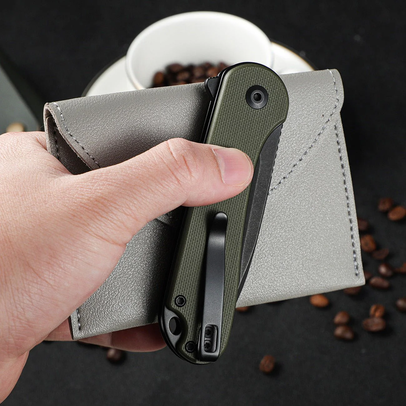 CIVIVI Button Lock Elementum II Flipper Knife G10 Handle (2.96" Nitro-V Blade) C18062P-3 - Image 4