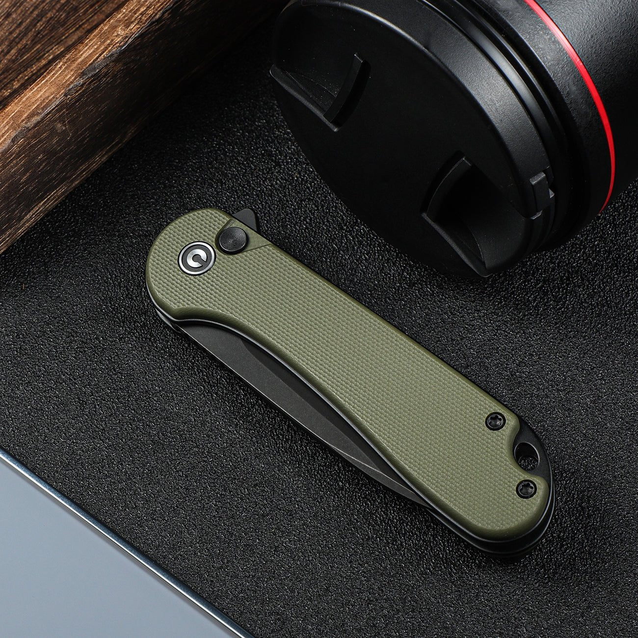 CIVIVI Button Lock Elementum II Flipper Knife G10 Handle (2.96" Nitro-V Blade) C18062P-3 - Image 6