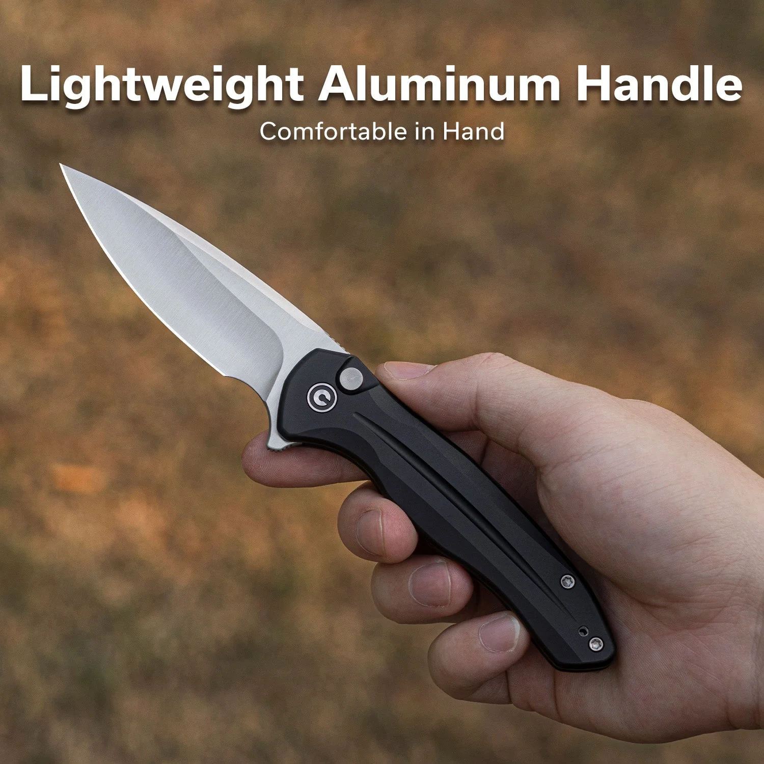 CIVIVI Button Lock Kitefin Flipper Knife Aluminum Handle (3.22" 14C28N Blade) C24091-1 - Image 3