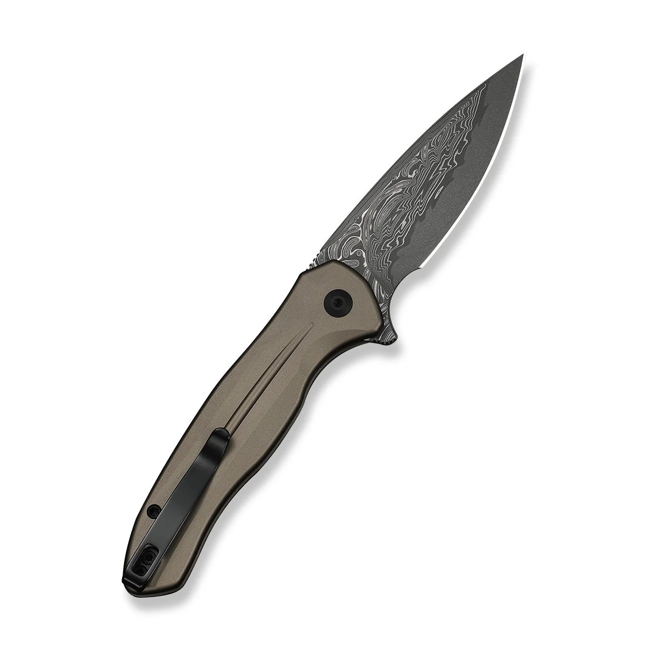 CIVIVI Button Lock Kitefin Flipper Knife Aluminum Handle (3.22" Damascus Blade) C24091-DS1 - Image 7