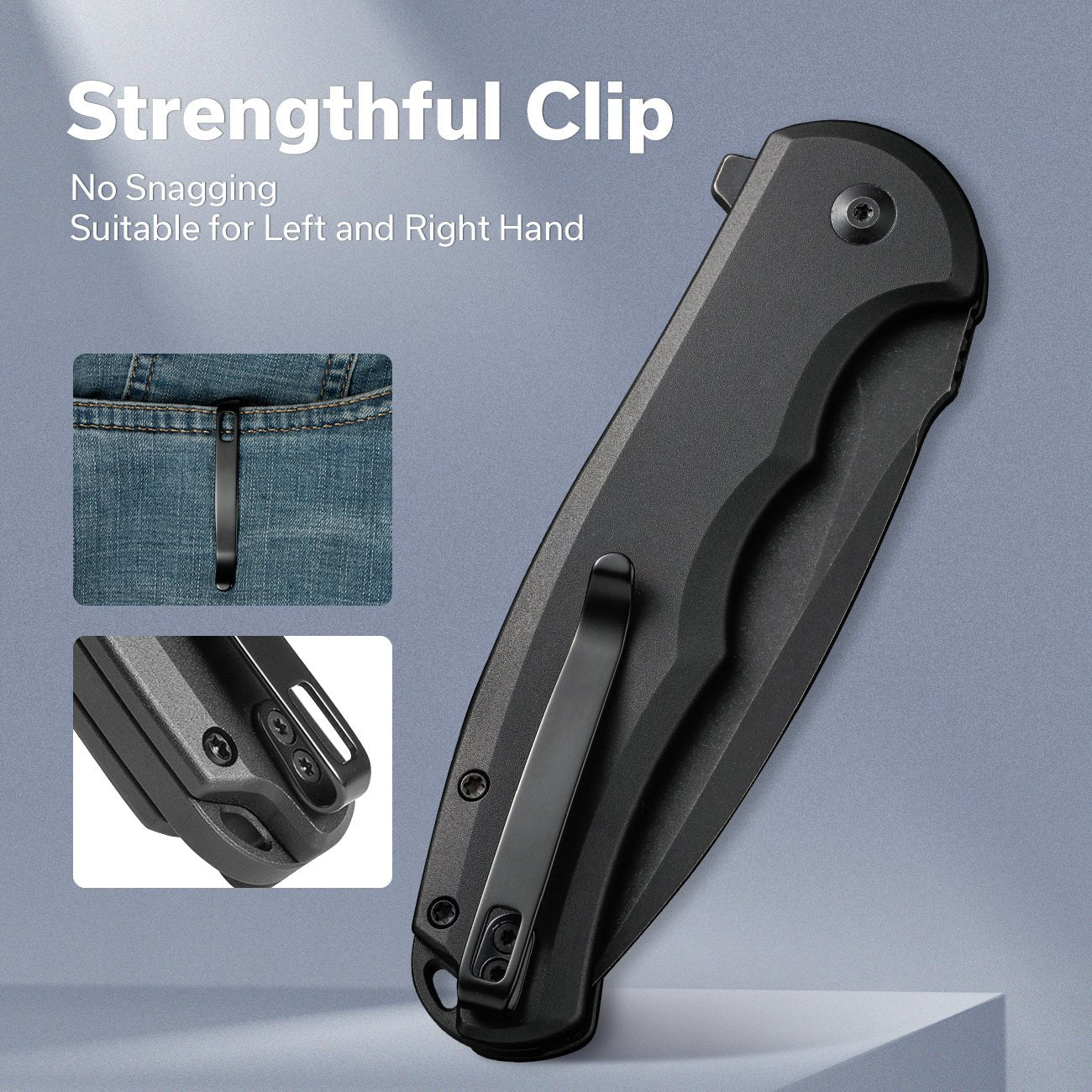CIVIVI Button Lock Praxis Flipper Knife Aluminum Handle (3.75" Nitro-V Blade) C18026E-1 - Image 6