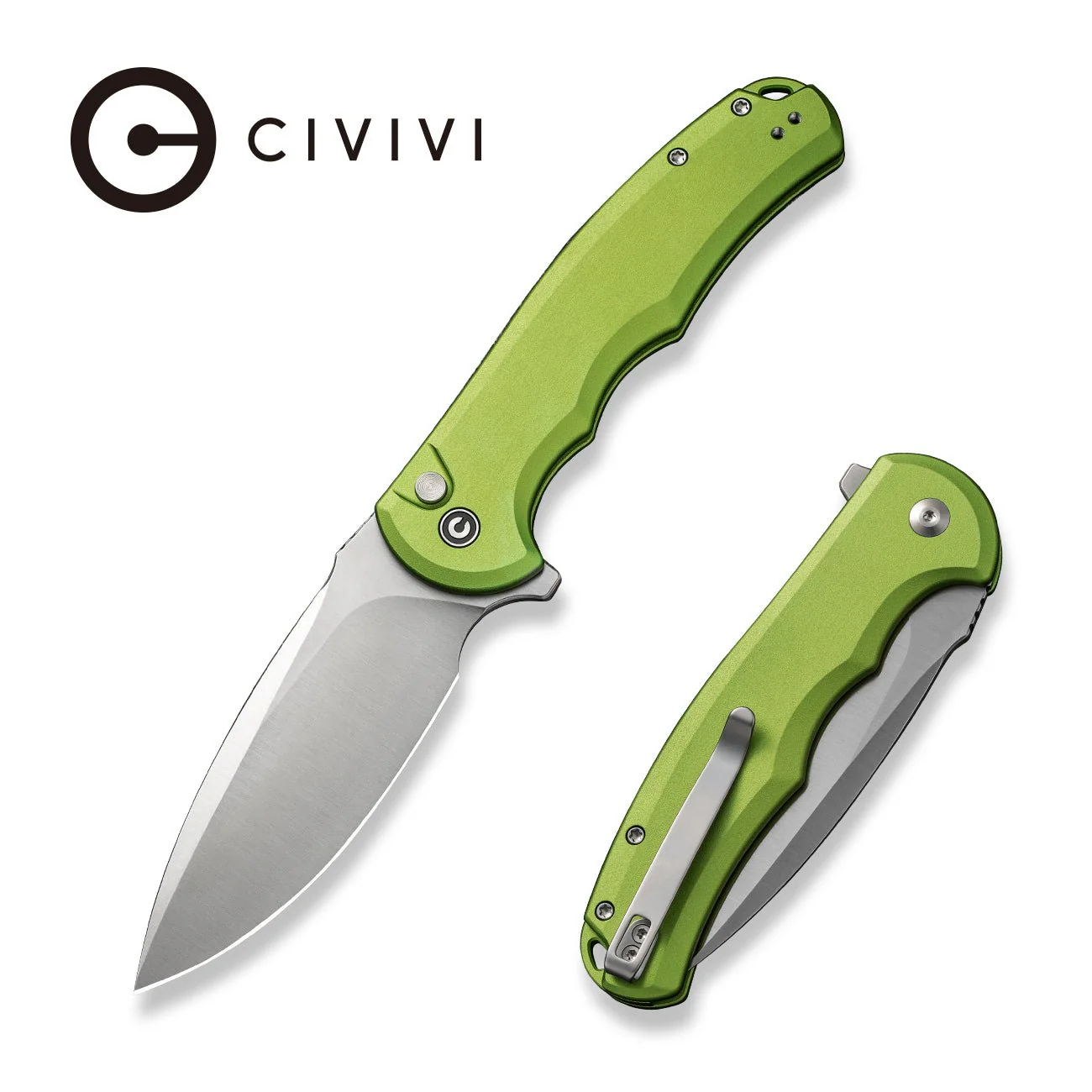 CIVIVI Button Lock Praxis Flipper Knife Aluminum Handle (3.75" Nitro-V Blade) C18026E-3
