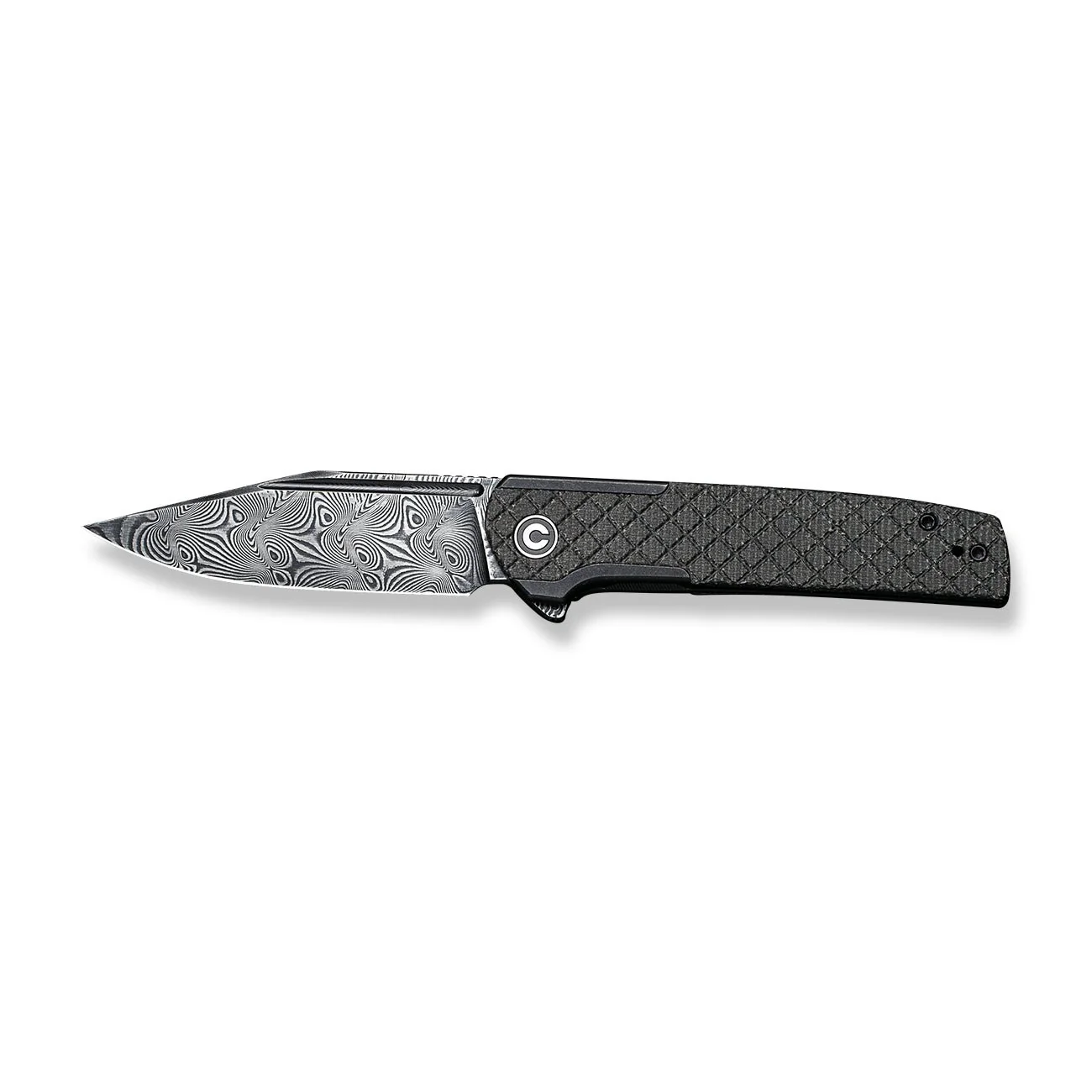 CIVIVI Cachet Flipper Knife Stainless Steel & Canvas Micarta Handle (3.48" Damascus Blade) C20041B-DS1 - Image 4