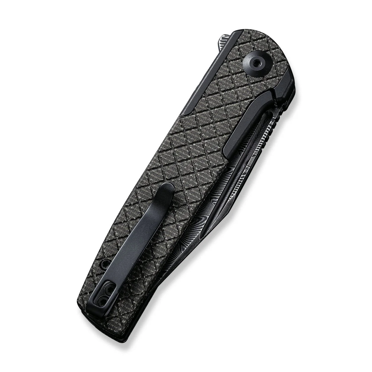 CIVIVI Cachet Flipper Knife Stainless Steel & Canvas Micarta Handle (3.48" Damascus Blade) C20041B-DS1 - Image 7