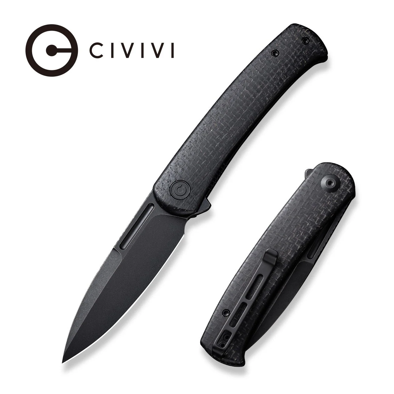 CIVIVI Caetus Flipper Knife Micarta Handle (3.48" 14C28N Blade) C21025C-2