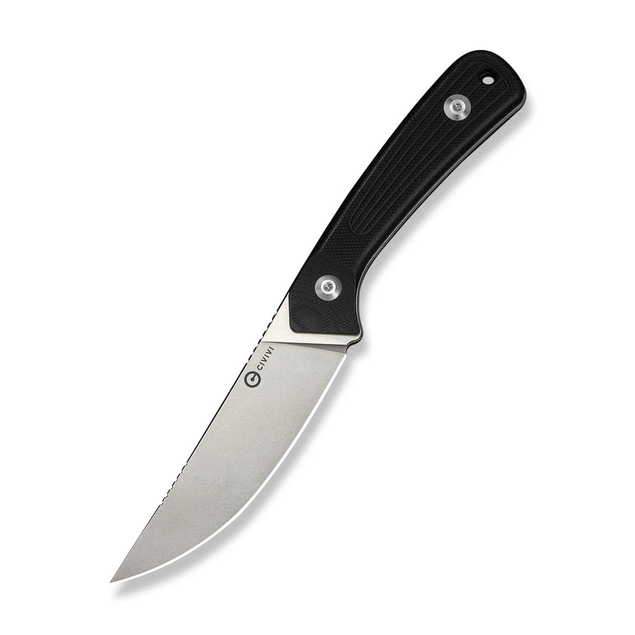 CIVIVI Carveth Hunting Fixed Blade Knife Black G10 Handle (3.59" Stonewashed AEB-L Blade) C25040-1, With 1PC Black Lanyard, Black Kydex Sheath & T-Clip - Image 4