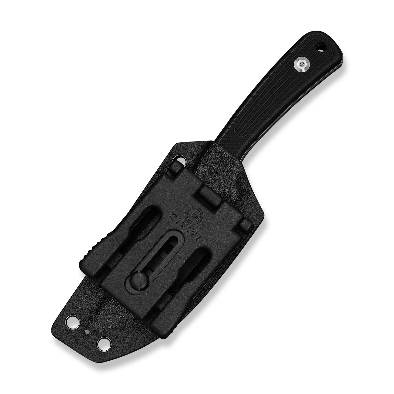 CIVIVI Carveth Hunting Fixed Blade Knife Black G10 Handle (3.59" Stonewashed AEB-L Blade) C25040-1, With 1PC Black Lanyard, Black Kydex Sheath & T-Clip - Image 6