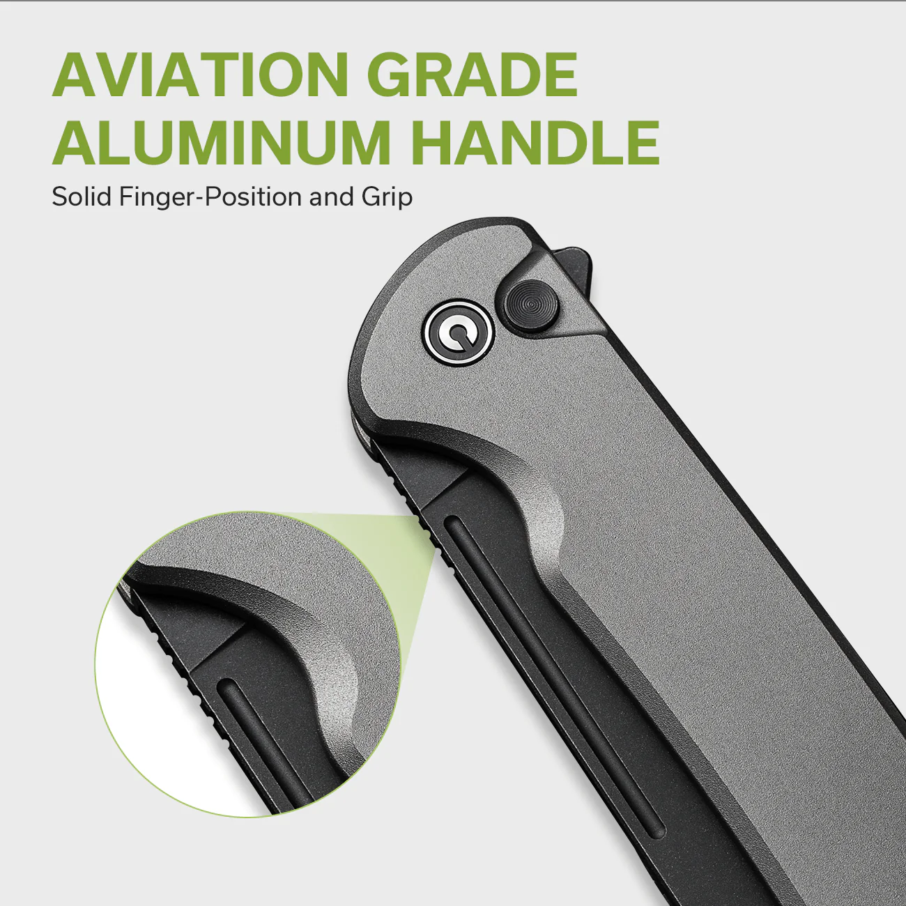 CIVIVI Chevalier II Flipper & Button Lock Knife Aluminum Handle (3.47" 14C28N Blade) C20022B-3 - Image 4