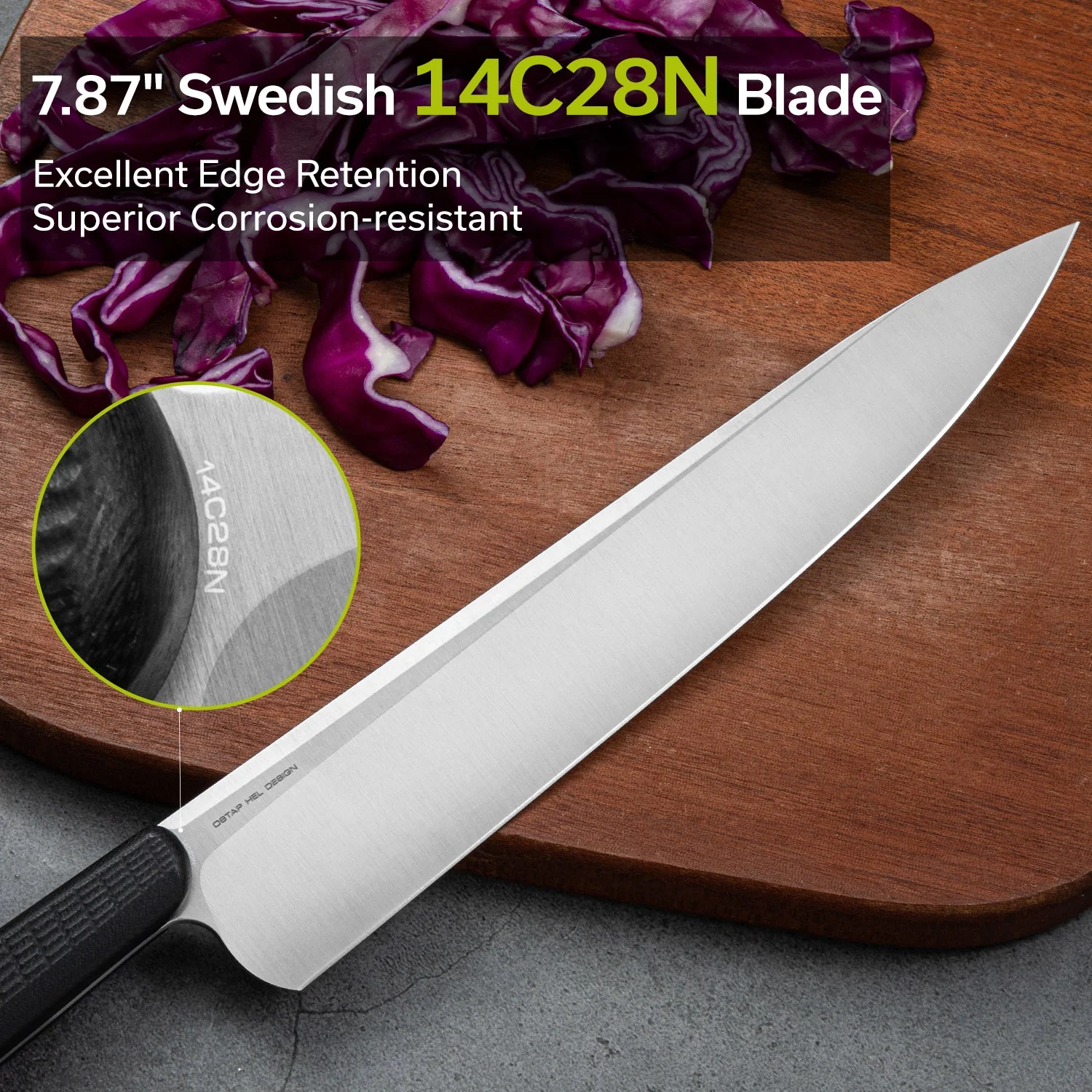 CIVIVI Cibus Chef Knife G10 Handle (7.87" 14C28N Blade) C23048-1 - Image 4