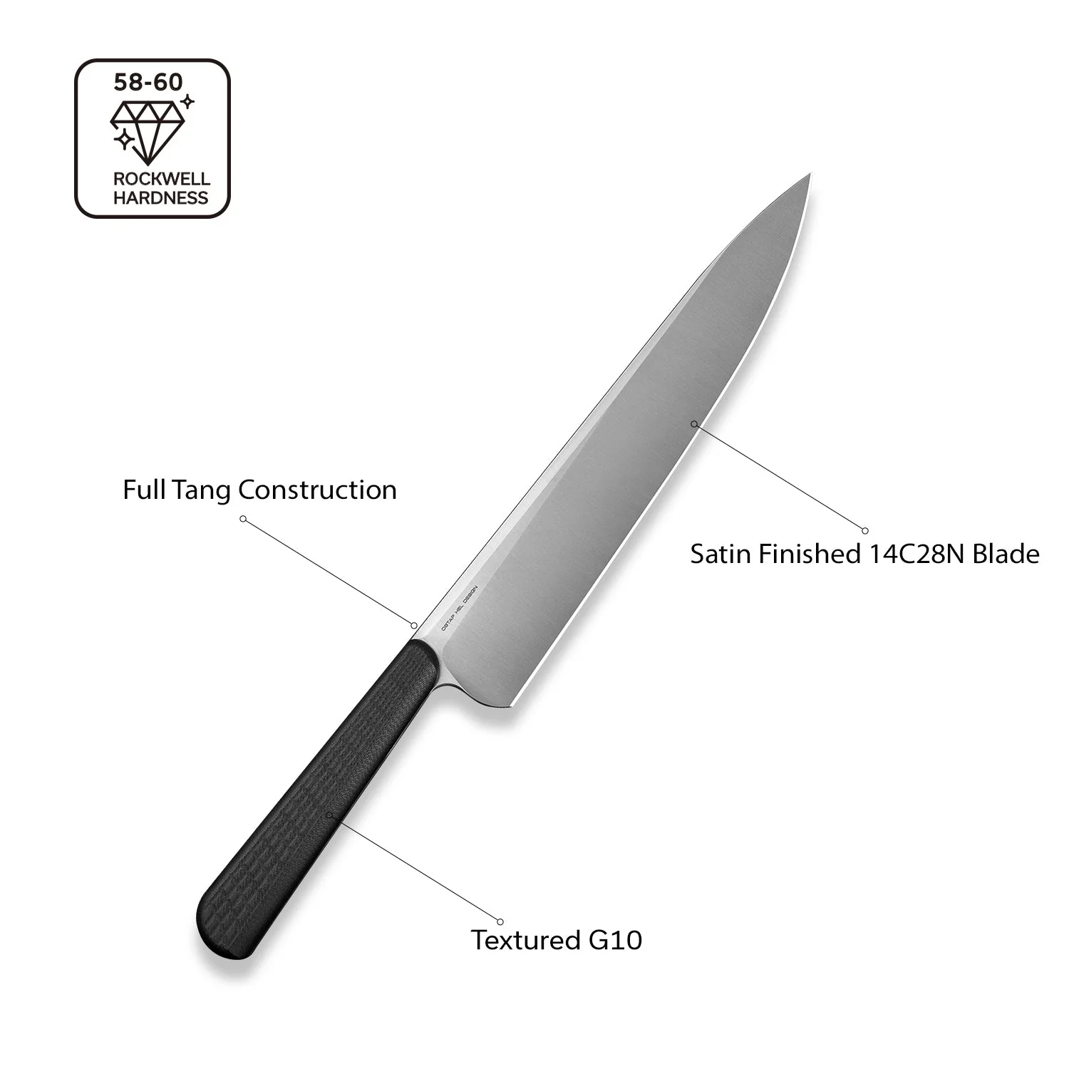 CIVIVI Cibus Chef Knife G10 Handle (7.87" 14C28N Blade) C23048-1 - Image 7