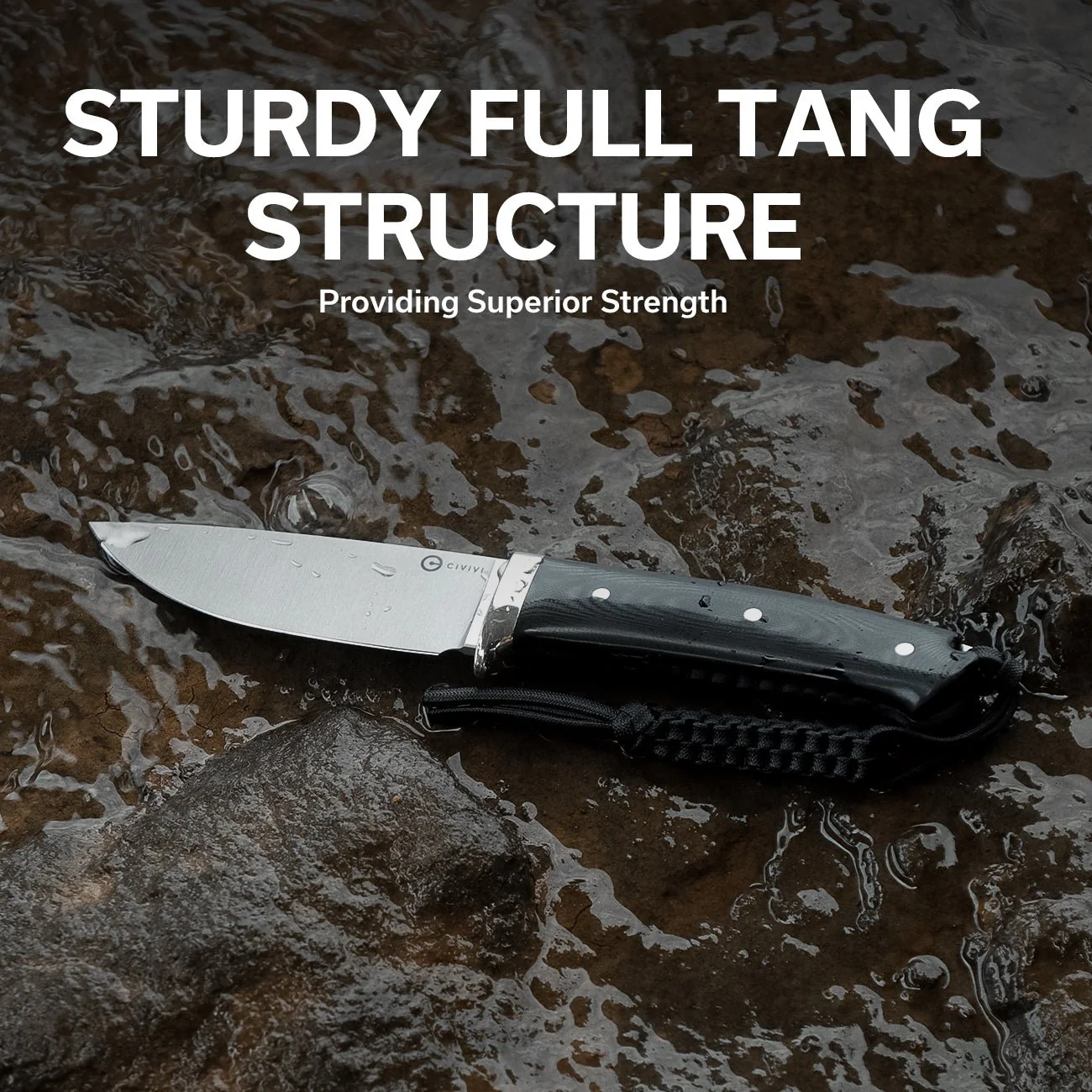 CIVIVI Cloud Peak Fixed Blade Knife G10 Handle (4.6" Nitro-V Blade) C23044-1 - Image 5