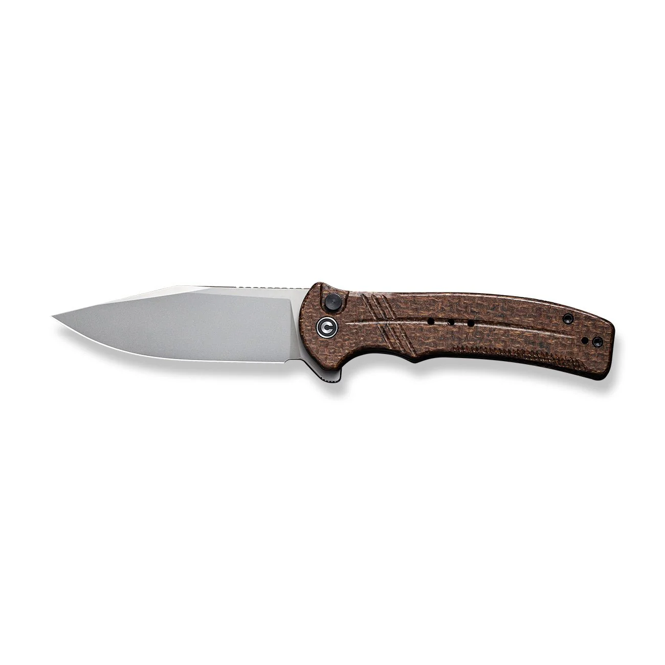 CIVIVI Cogent Flipper & Button Lock Knife Micarta Handle (3.47" 14C28N Blade) C20038D-6 - Image 4