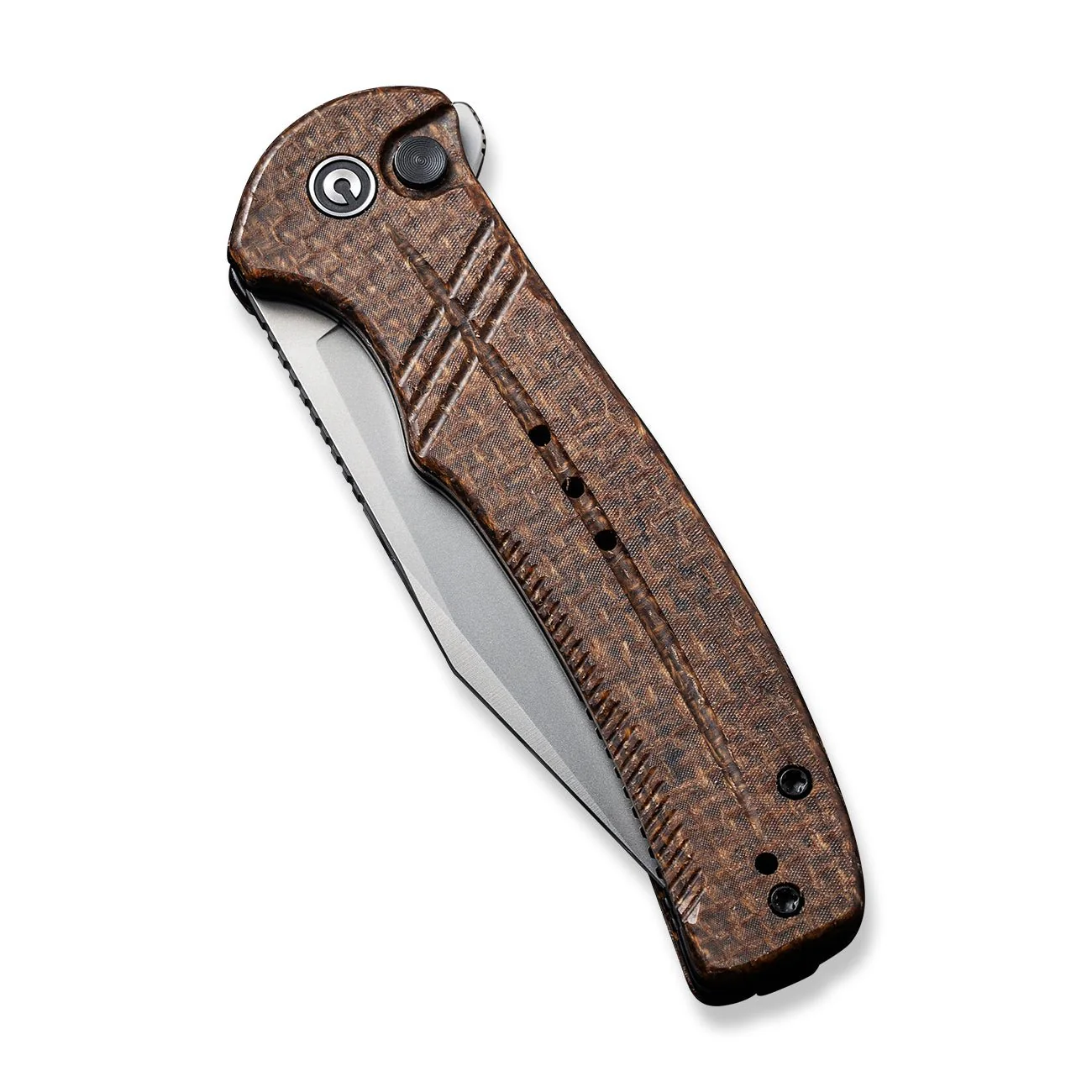 CIVIVI Cogent Flipper & Button Lock Knife Micarta Handle (3.47" 14C28N Blade) C20038D-6 - Image 6