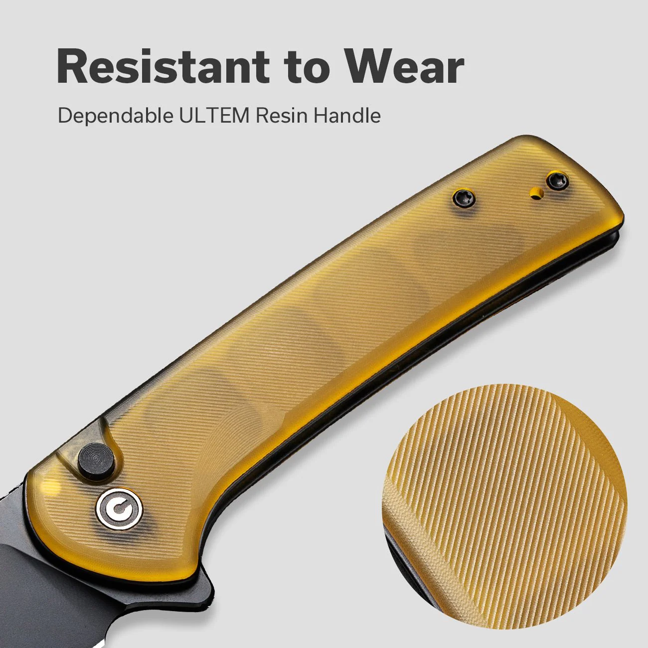 CIVIVI Conspirator Flipper & Button Lock Knife Ultem Handle (3.48" Nitro-V Blade) C21006-6 - Image 5