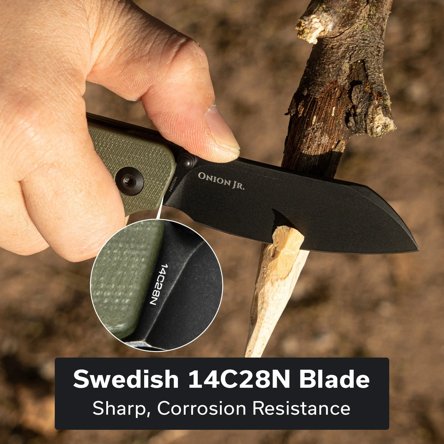 CIVIVI Crabby Thumb Stud Knife G10 Handle (2.7" 14C28N Blade) C24055-1 - Image 2