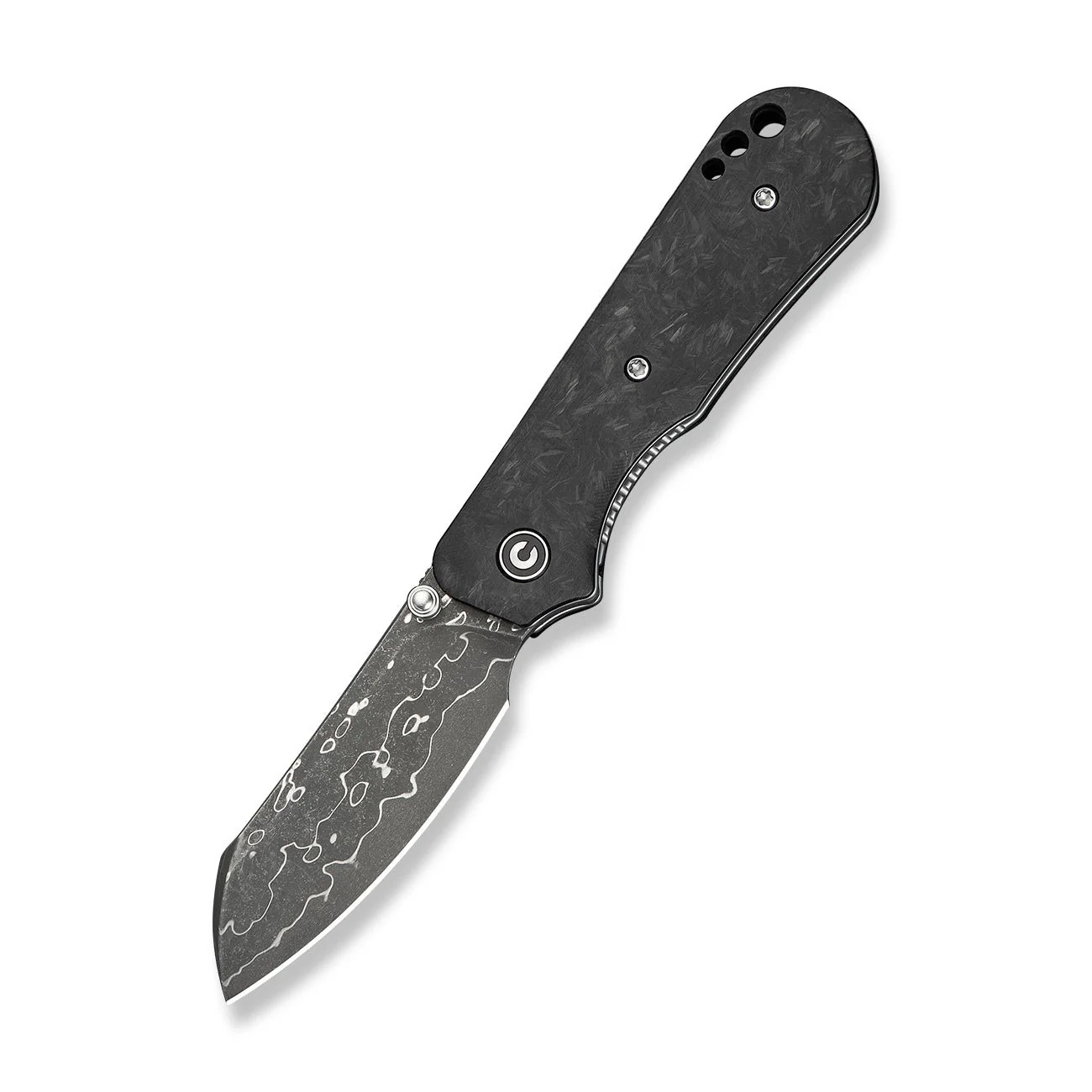 CIVIVI Crabby Thumb Stud Knife Carbon Fiber Handle (2.7" Damascus Blade) C24055-DS1 - Image 9
