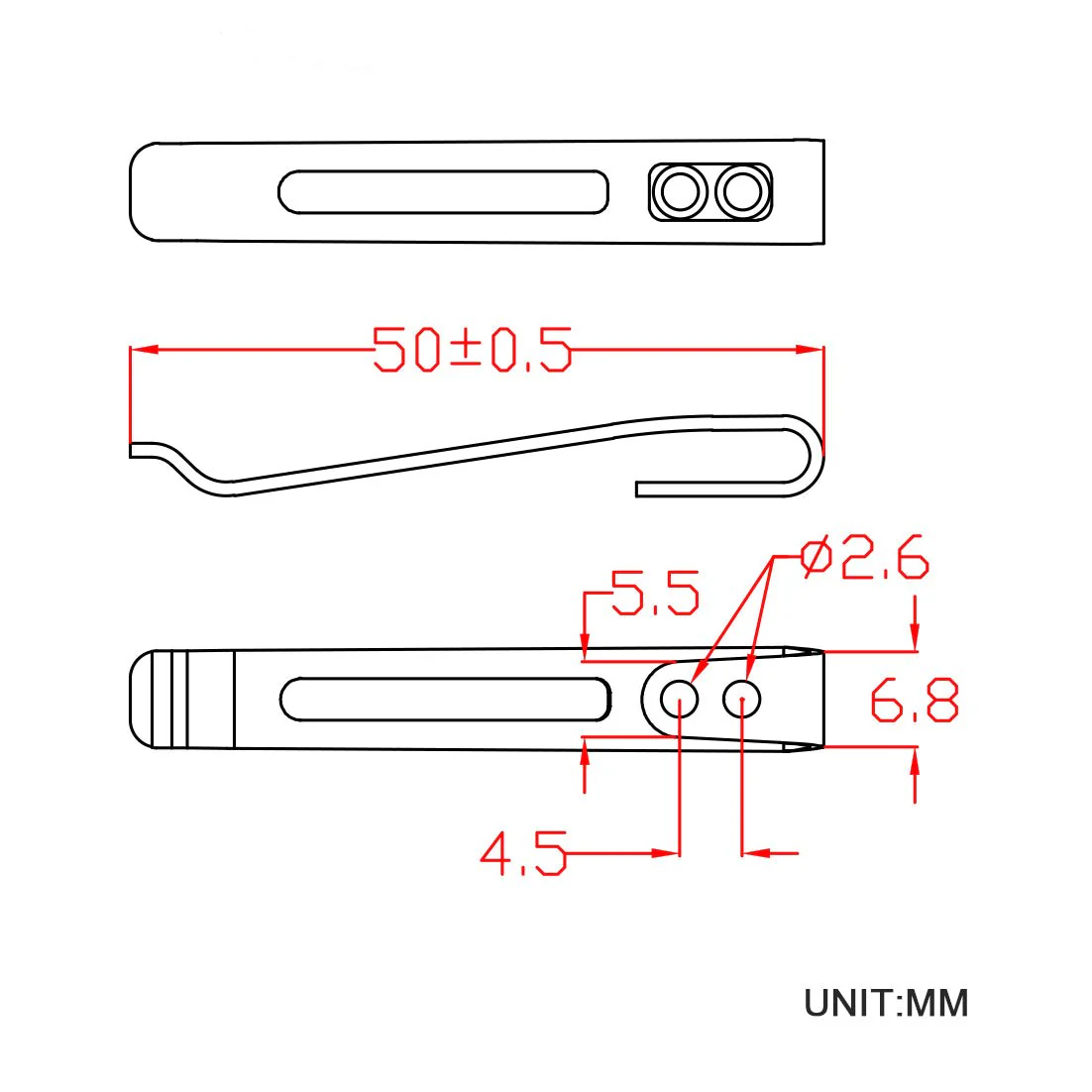 CIVIVI Deep Carry Pocket Clip for EDC Knife with Recessed Screw Hole, NOT Screws Included CA-05B - Image 4