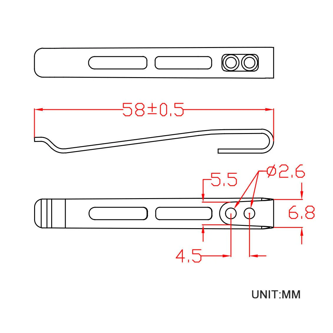 CIVIVI Deep Carry Pocket Clip for EDC Knife with Recessed Screw Hole, NOT Screws Included CA-06A - Image 4