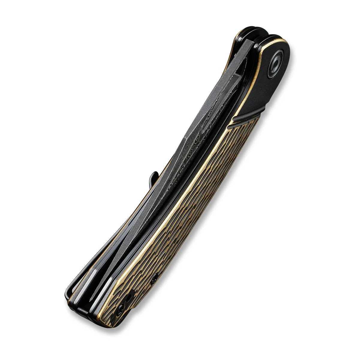 CIVIVI Dogma Flipper & Thumb Hole Knife Brass Handle (3.46" Damascus Blade) C2005DS-1 - Image 7