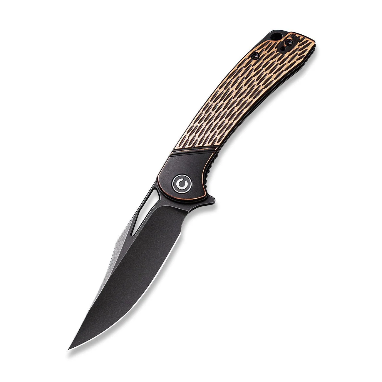 CIVIVI Dogma Flipper & Thumb Hole Knife Copper Handle (3.46" D2 Blade) C2005F - Image 3