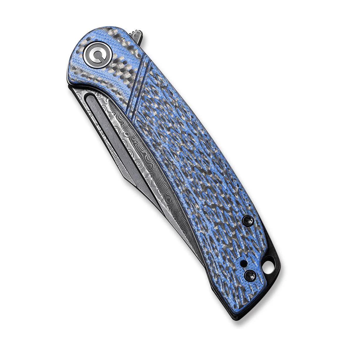 CIVIVI Dogma Flipper & Thumb Hole Knife G10 & Carbon Fiber Handle (3.46" Damascus Blade) C2014DS-2 - Image 5