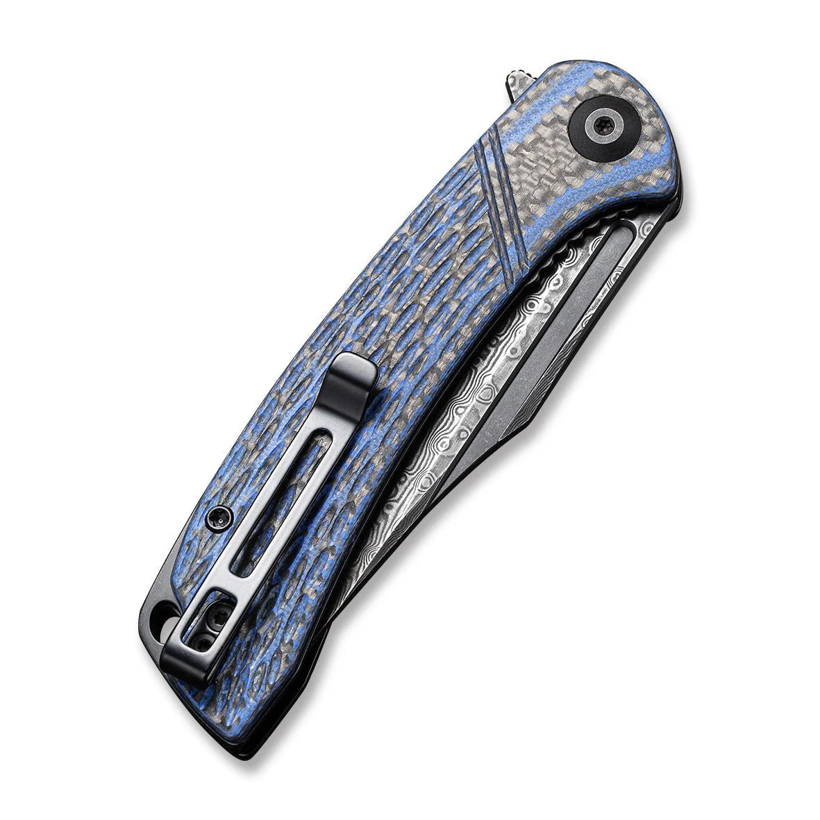 CIVIVI Dogma Flipper & Thumb Hole Knife G10 & Carbon Fiber Handle (3.46" Damascus Blade) C2014DS-2 - Image 6
