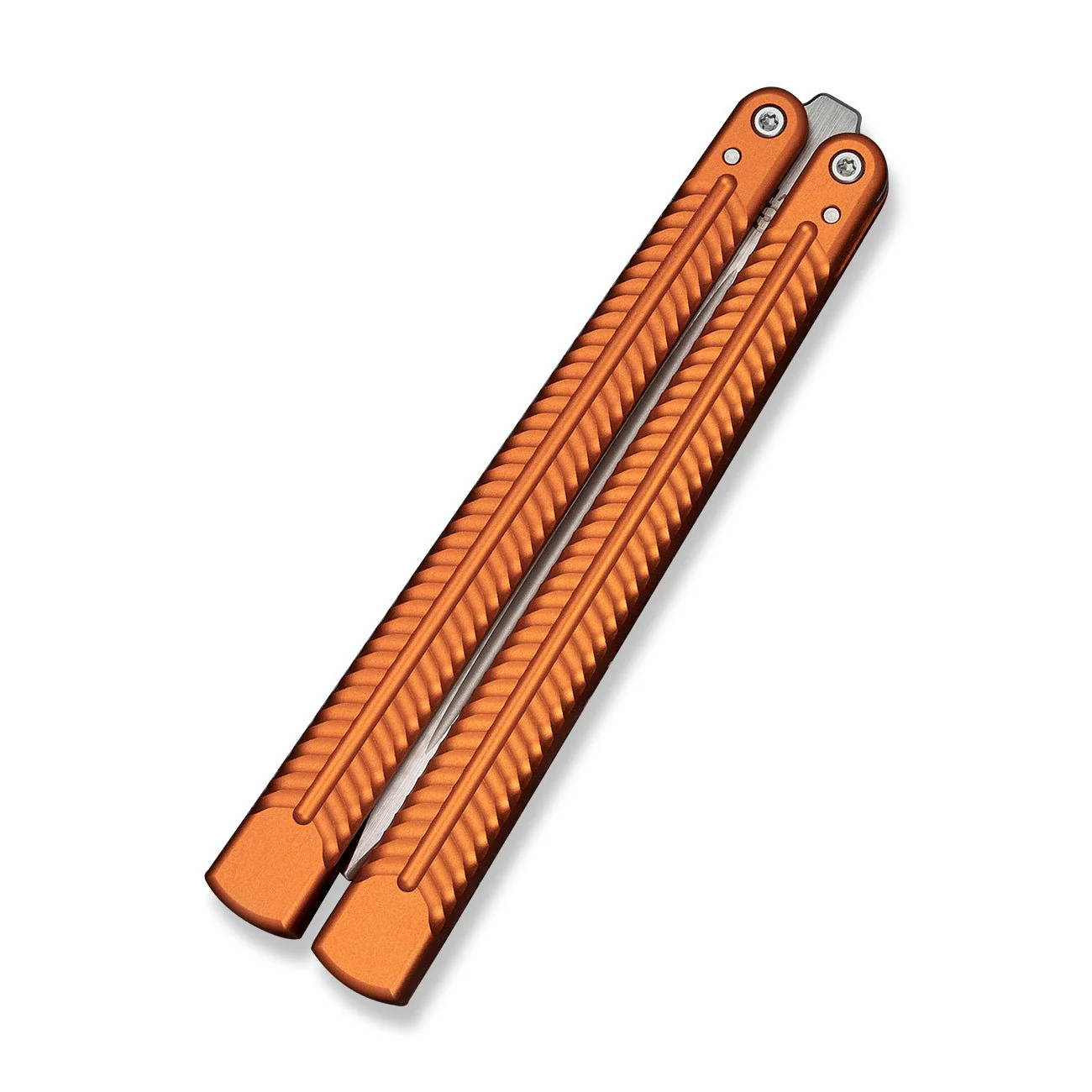 CIVIVI Dracolisk Butterfly Knife Trainer Orange Aluminum Handle (4.57" Satin Finished 9Cr18MoV Dull Blade) C25028-2 - Image 6