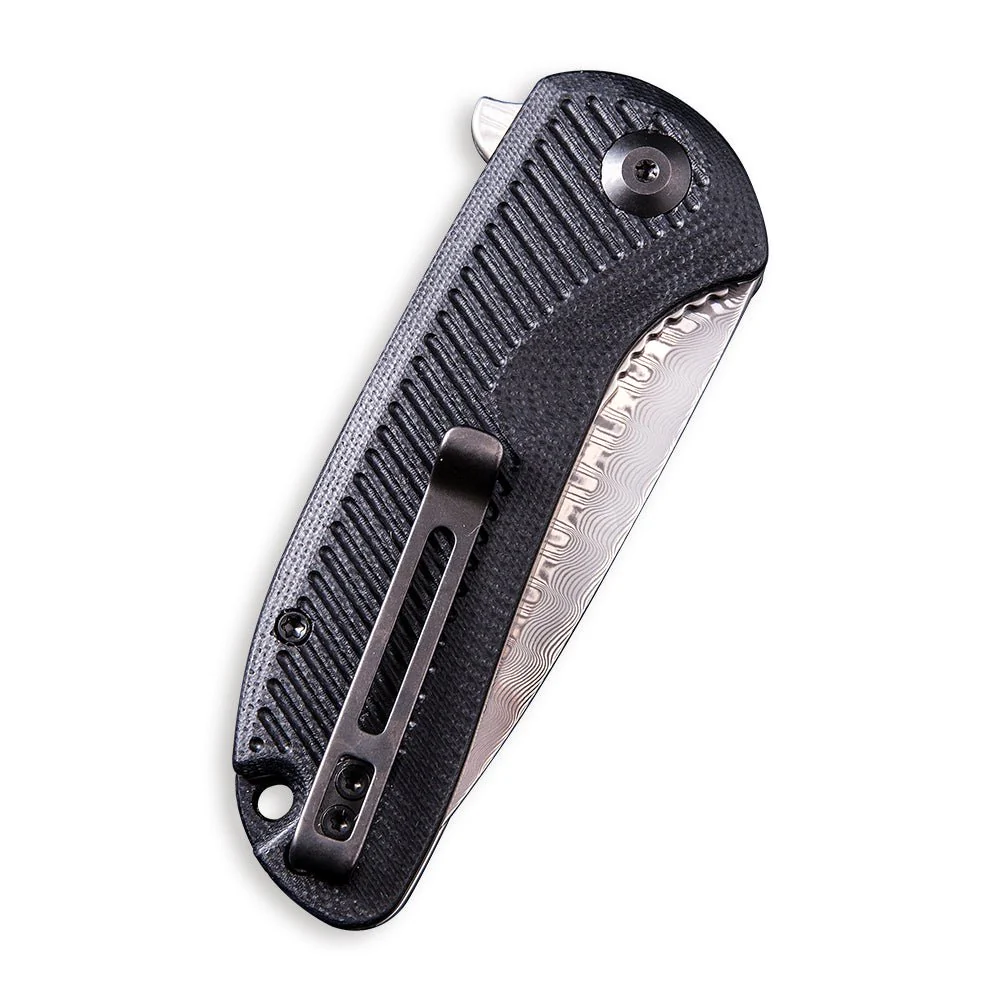 CIVIVI Durus Flipper Knife G10 Handle (3" Damascus Blade) C906DS - Image 3