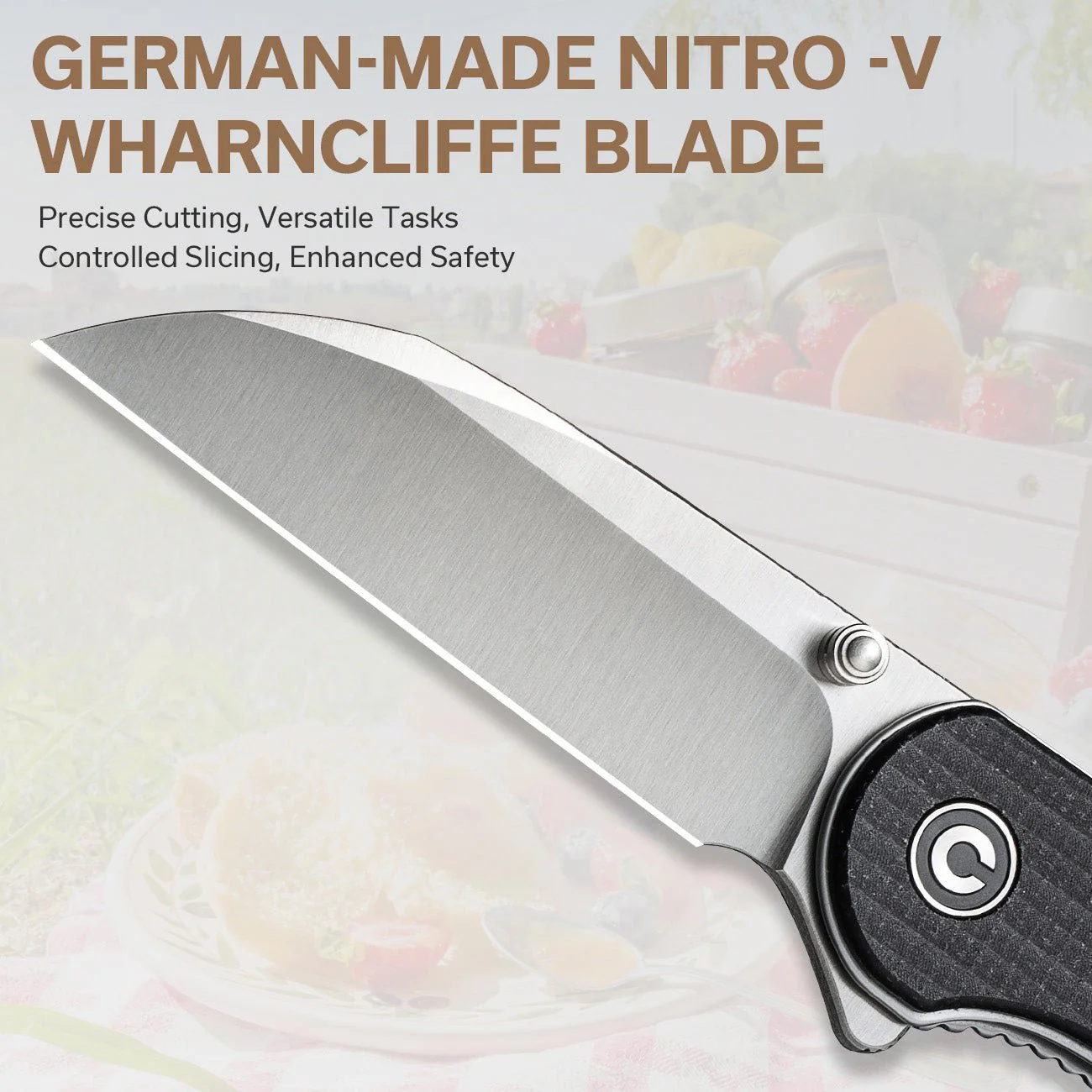 CIVIVI Elementum Flipper & Thumb Stud Knife Micarta Handle (2.97" Nitro-V Blade) C18062AF-3 - Image 2