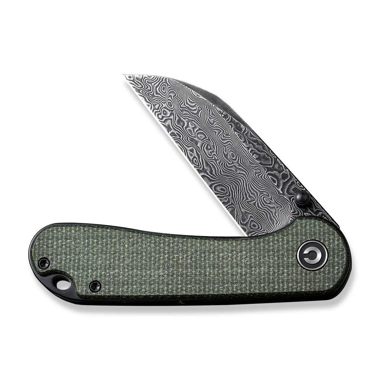 CIVIVI Elementum Flipper & Thumb Stud Knife Micarta Handle (2.97" Damascus Blade) C18062AF-DS1 - Image 9