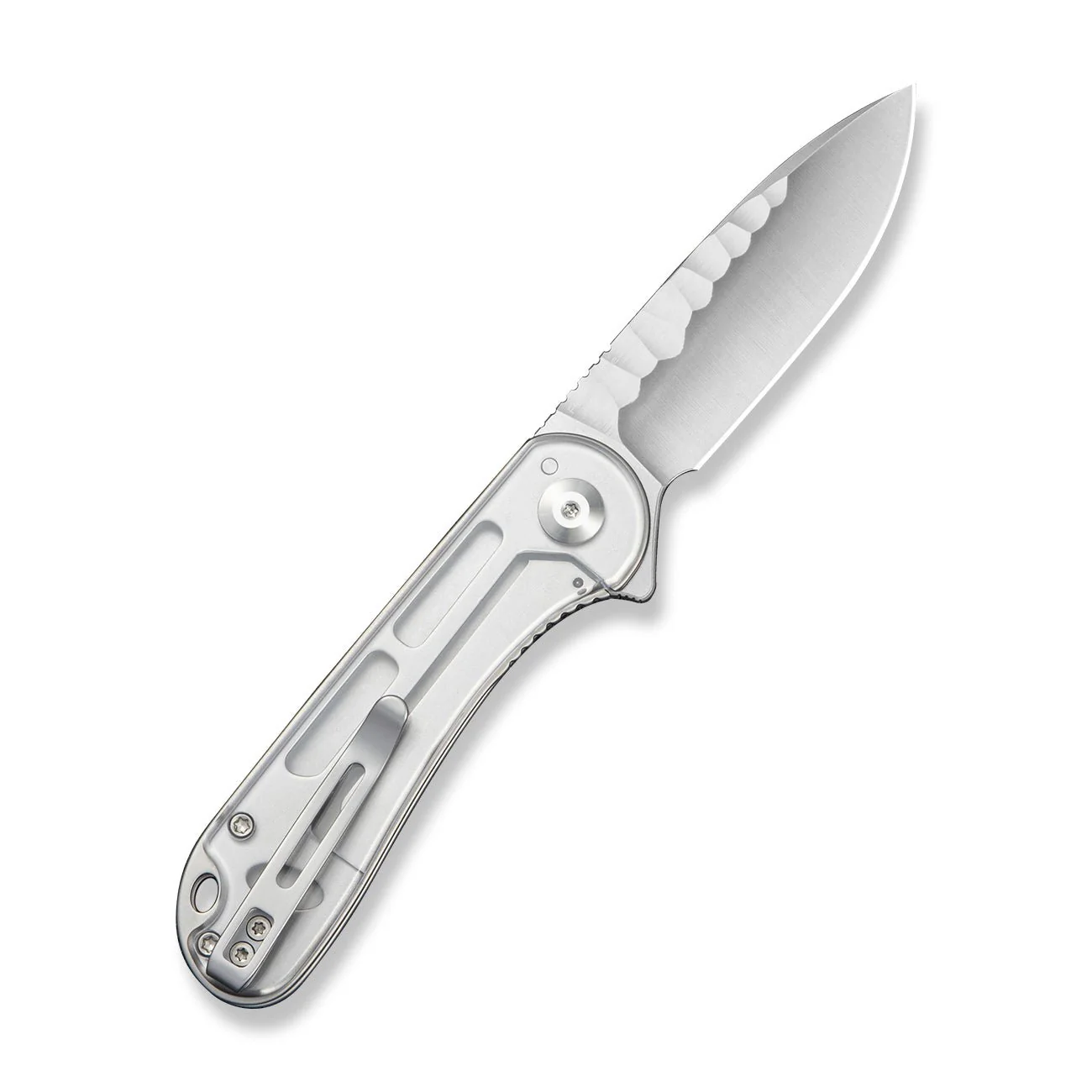 CIVIVI Elementum Flipper Knife Polished Clear Lexan Handle (2.96" Satin Finished Nitro-V Blade) C18062AM Sample1 - Image 2