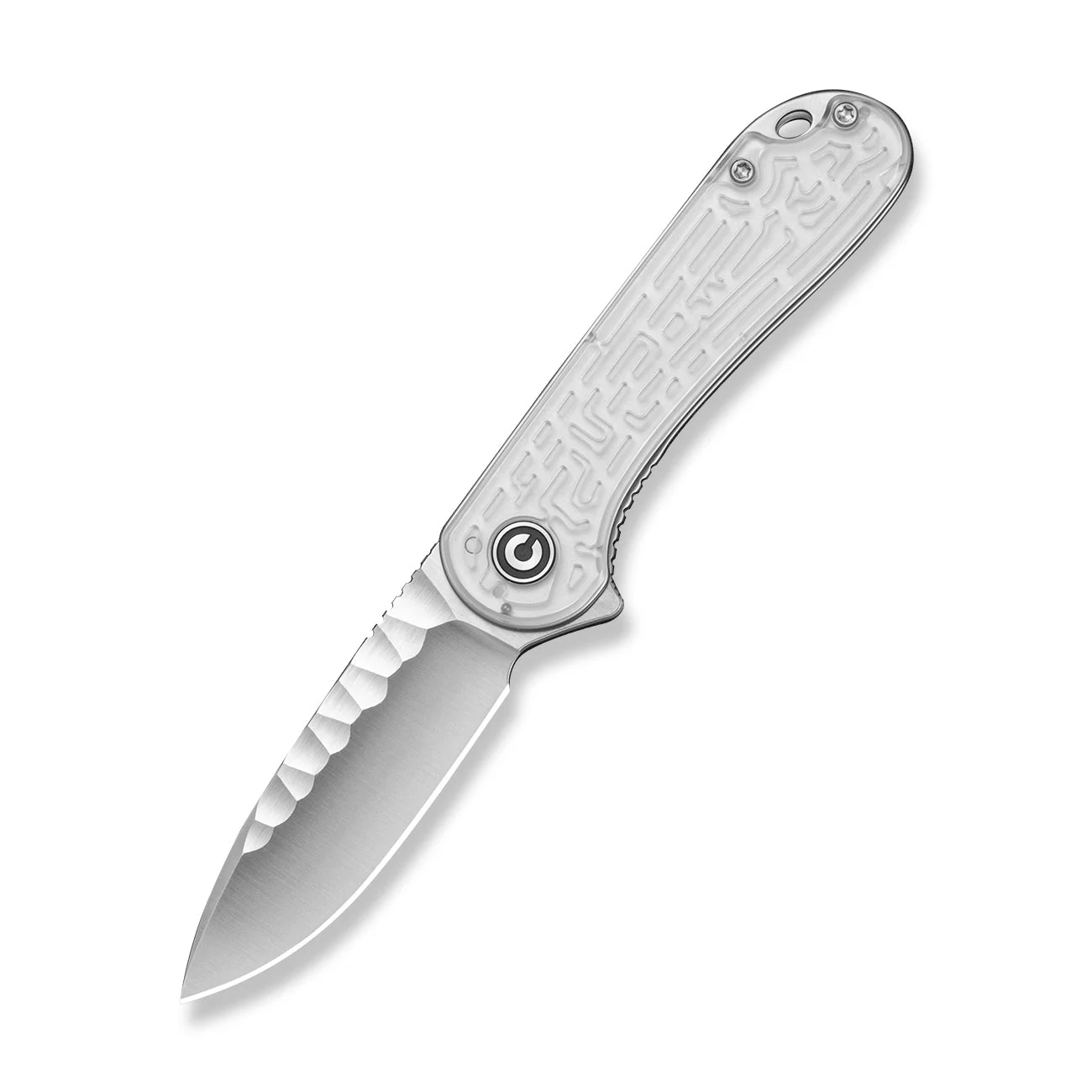 CIVIVI Elementum Flipper Knife Polished Clear Lexan Handle (2.96" Satin Finished Nitro-V Blade) C18062AM Sample1 - Image 3