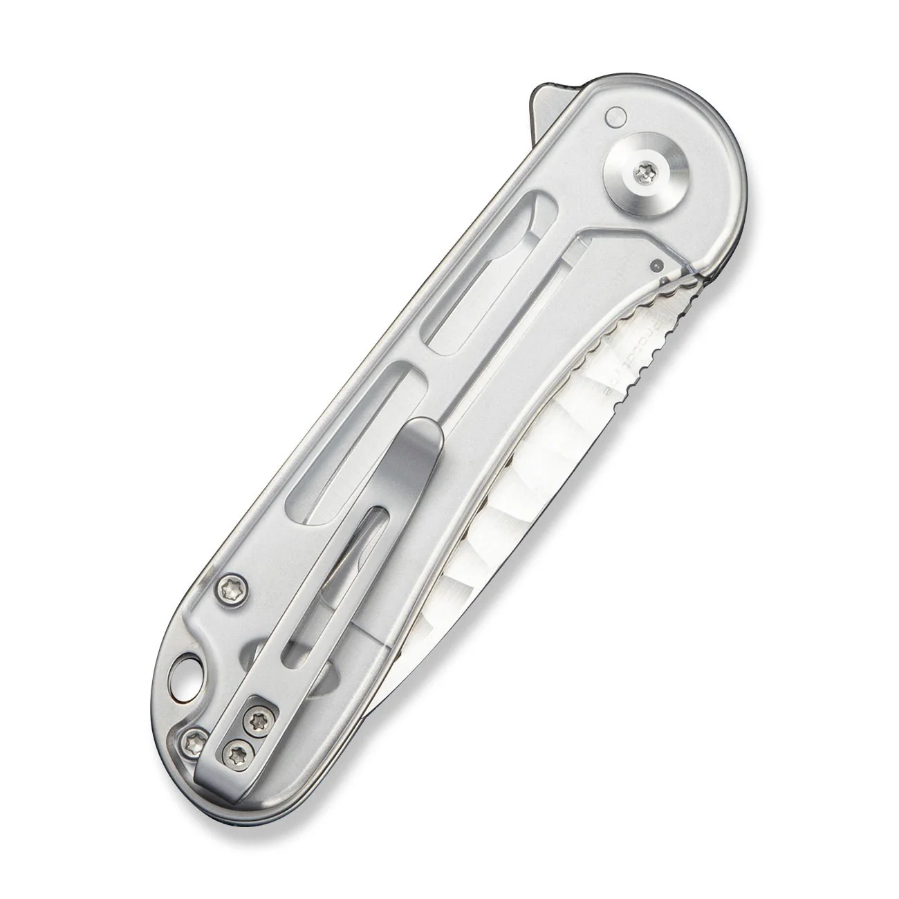 CIVIVI Elementum Flipper Knife Polished Clear Lexan Handle (2.96" Satin Finished Nitro-V Blade) C18062AM Sample1 - Image 4