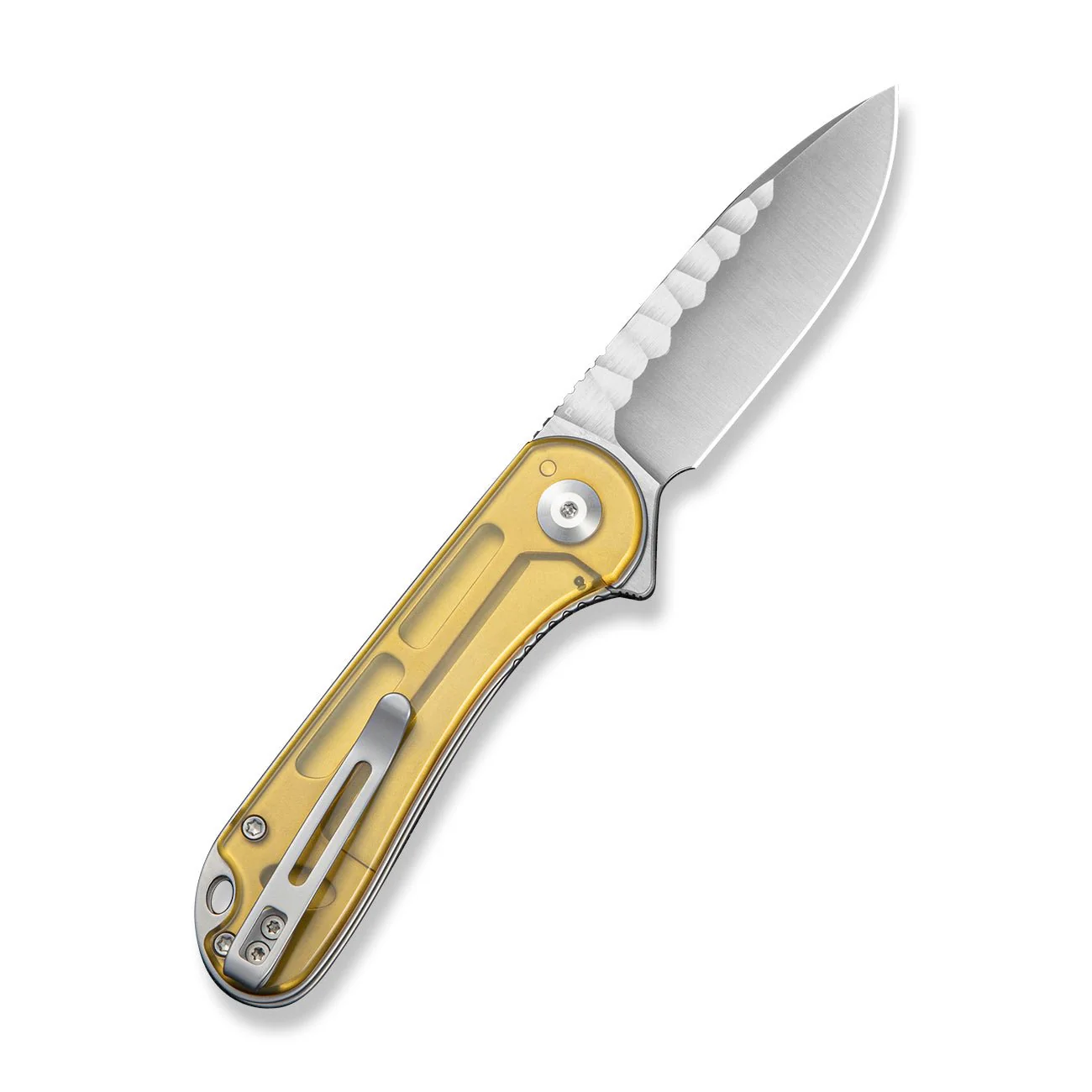 CIVIVI Elementum Flipper Knife Polished Yellow Ultem Handle (2.96" Satin Finished Nitro-V Blade) C18062AM Sample2 - Image 4