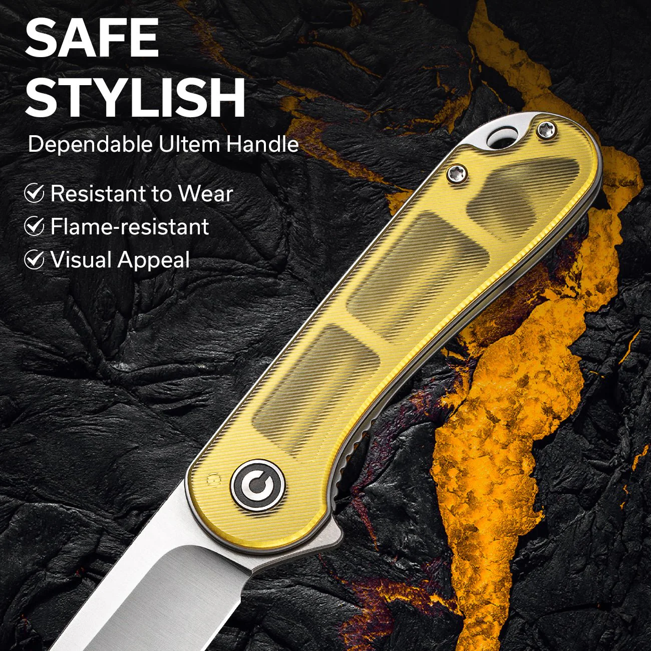 CIVIVI Elementum Flipper Knife Ultem Handle (2.96" D2 Blade) C907A-4 - Image 4