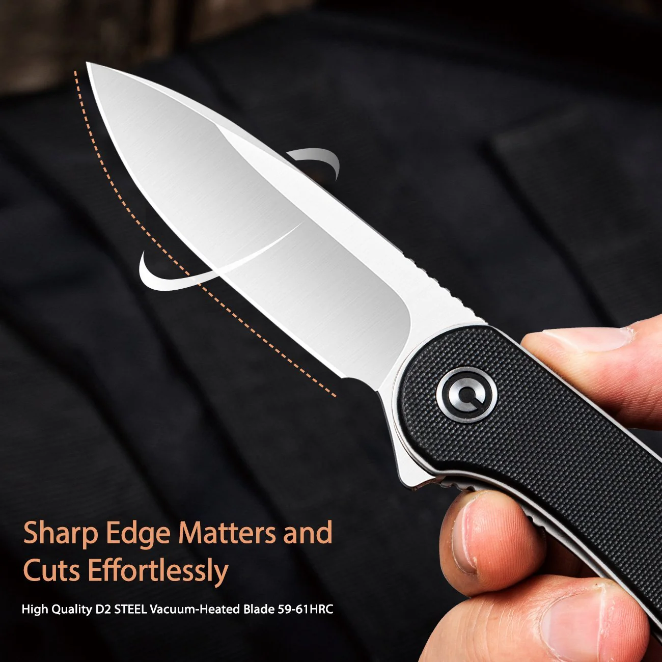 CIVIVI Elementum Flipper Knife G10 Handle (2.96" D2 Blade) C907A - Image 6