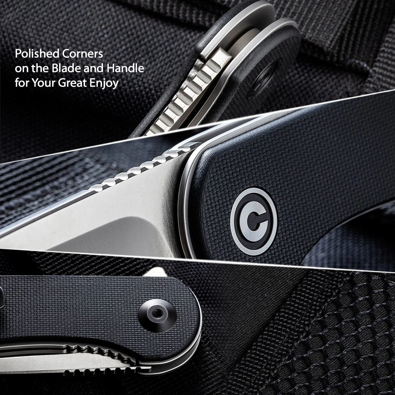 CIVIVI Elementum Flipper Knife G10 Handle (2.96" D2 Blade) C907A - Image 8
