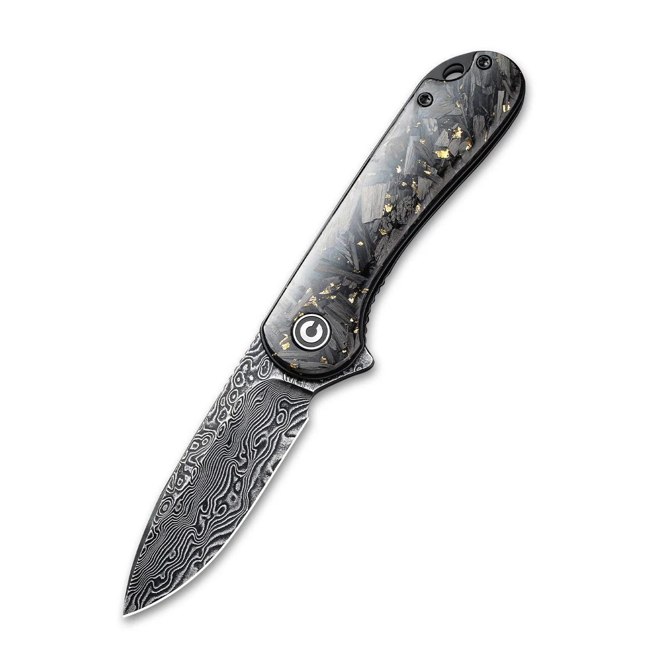 CIVIVI Elementum Flipper Knife Carbon Fiber & Resin Handle (2.96" Damascus Blade) C907C-DS1 - Image 3