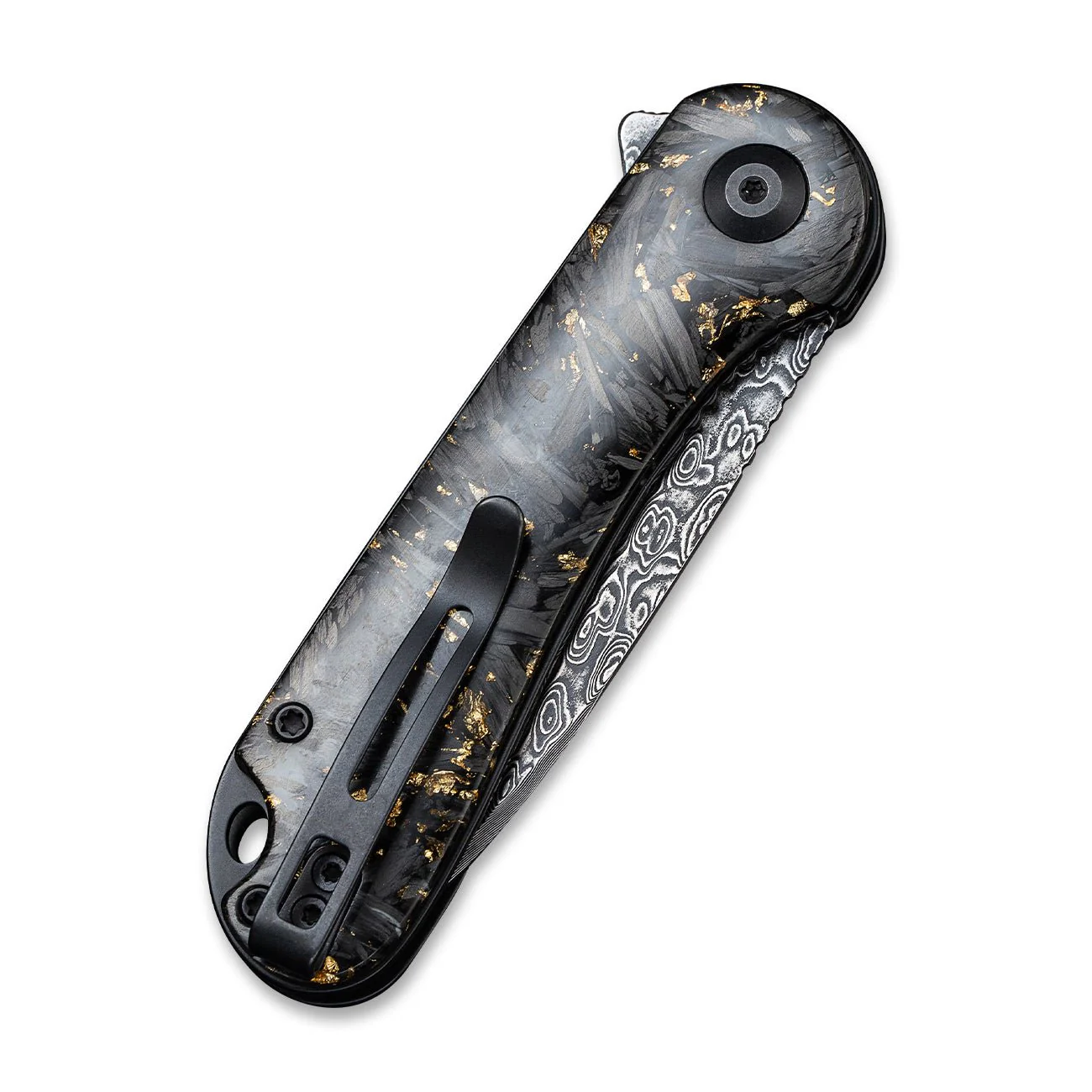 CIVIVI Elementum Flipper Knife Carbon Fiber & Resin Handle (2.96" Damascus Blade) C907C-DS1 - Image 6