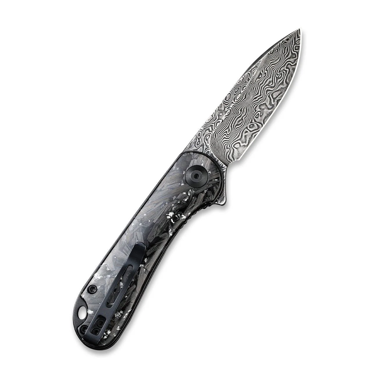 CIVIVI Elementum Flipper Knife Carbon Fiber & Resin Handle (2.96" Damascus Blade) C907C-DS2 - Image 2
