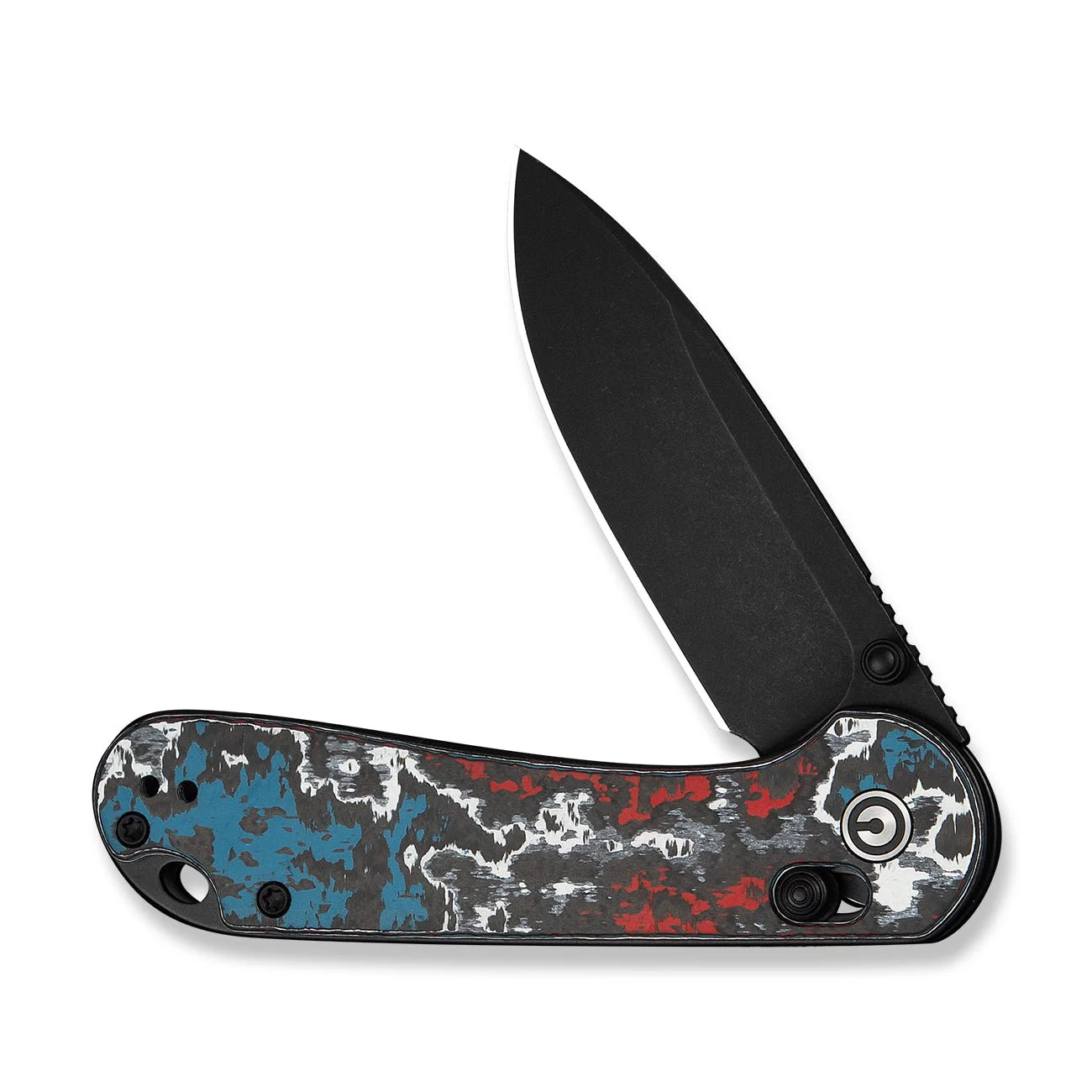 CIVIVI Elementum (Crossbar Lock) Thumb Stud & Crossbar Lock Knife Nebula FatCarbon Fiber Handle (2.96" Black Stonewashed CPM S35VN Blade) C24063B-1 - Image 5