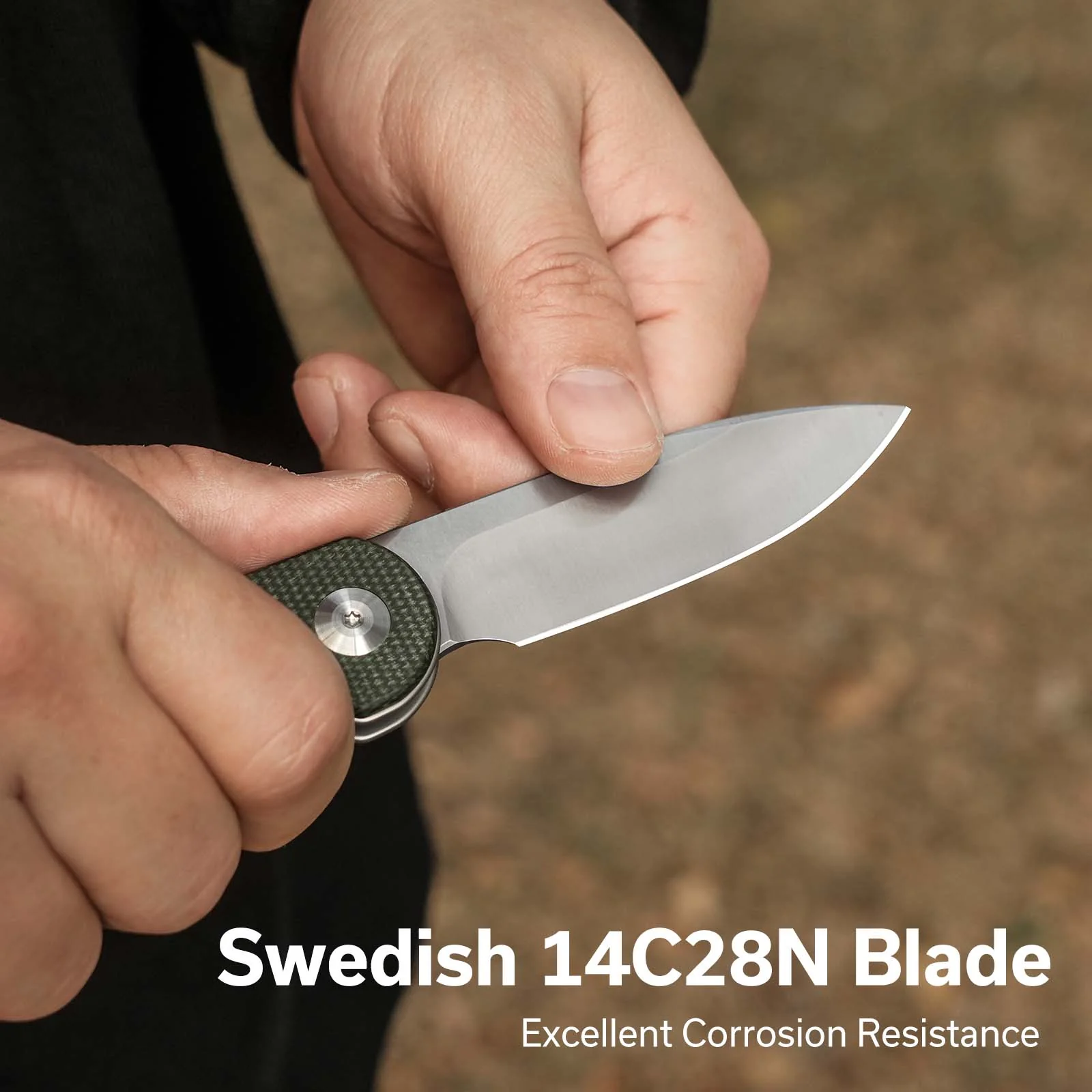 CIVIVI Elementum Slip Joint Knife Micarta Handle (2.96" 14C28N Blade) C18062AJ-2 - Image 2