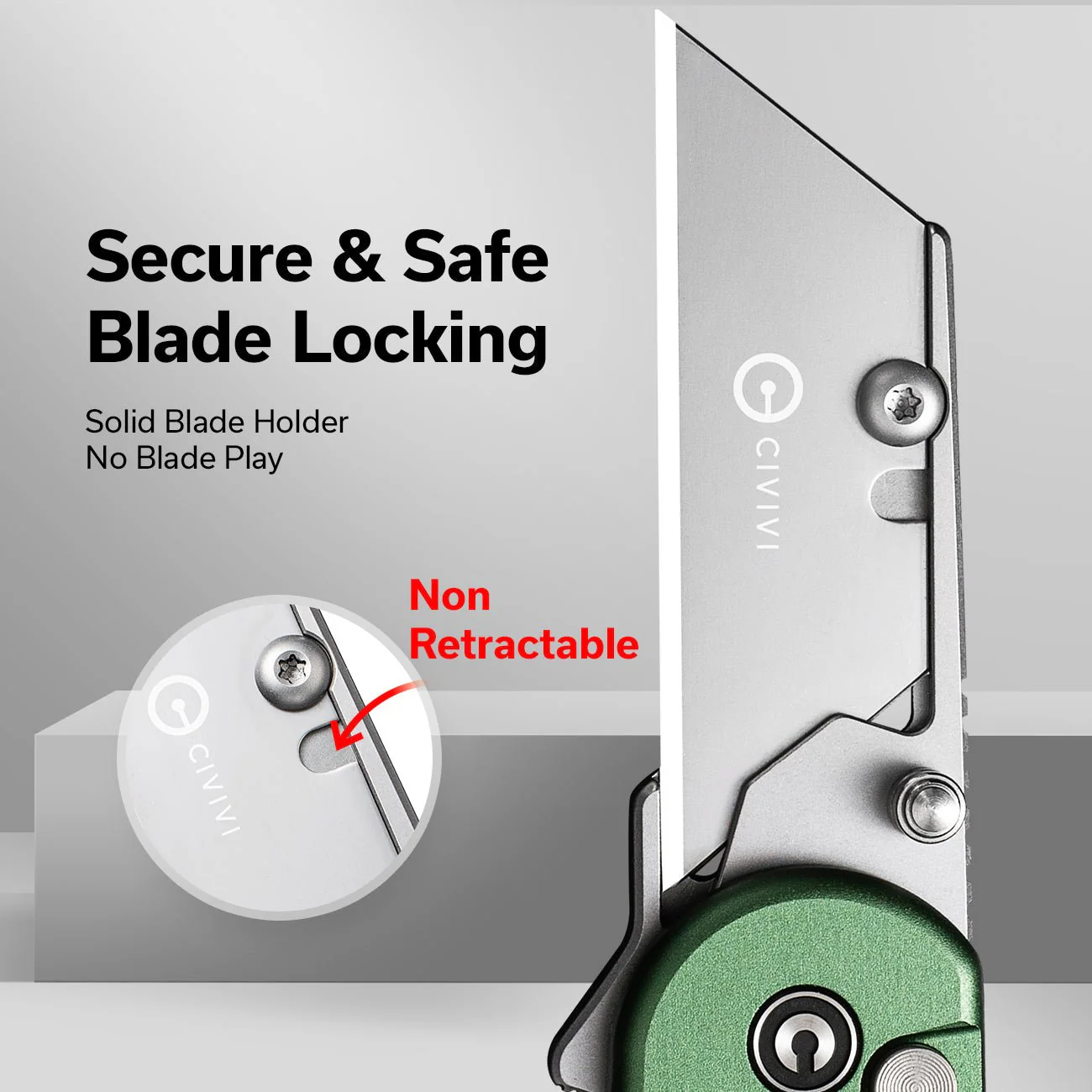 CIVIVI Elementum Utility Thumb Stud & Button Lock Knife Aluminum Handle (2.26" S/S Blade Holder & 6Cr13 Blade) C23039B-3 - Image 3