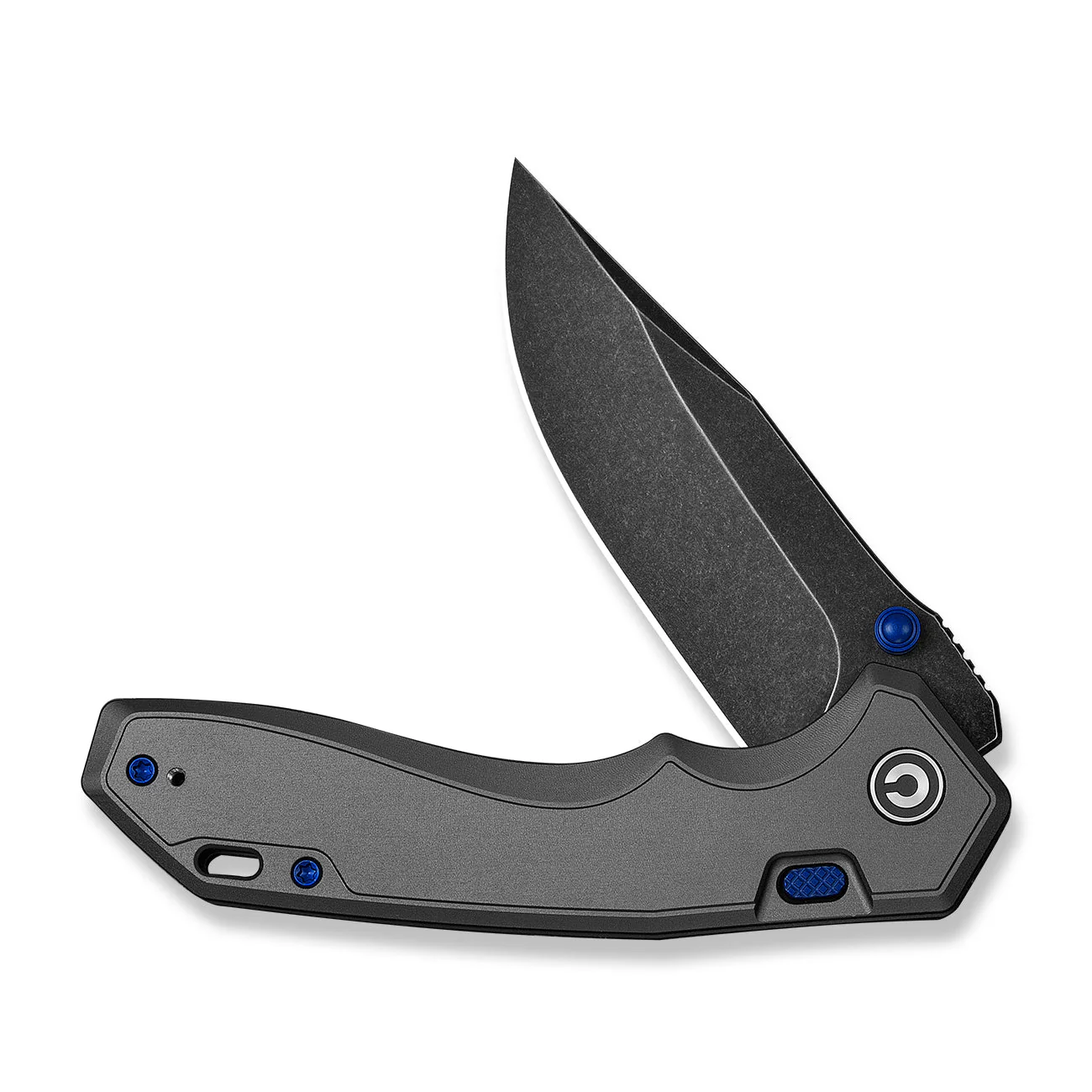 CIVIVI ELITE Brova Thumb Stud & Top Liner Lock Knife Gray Aluminum Handle (3.41" Black Stonewashed CPM S35VN Blade) CE25093-1 - Image 5