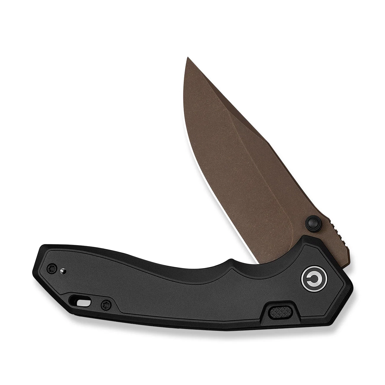 CIVIVI ELITE Brova Thumb Stud & Top Liner Lock Knife Black Aluminum Handle (3.41" Dark Brown Stonewashed CPM S35VN Blade) CE25093-2 - Image 5